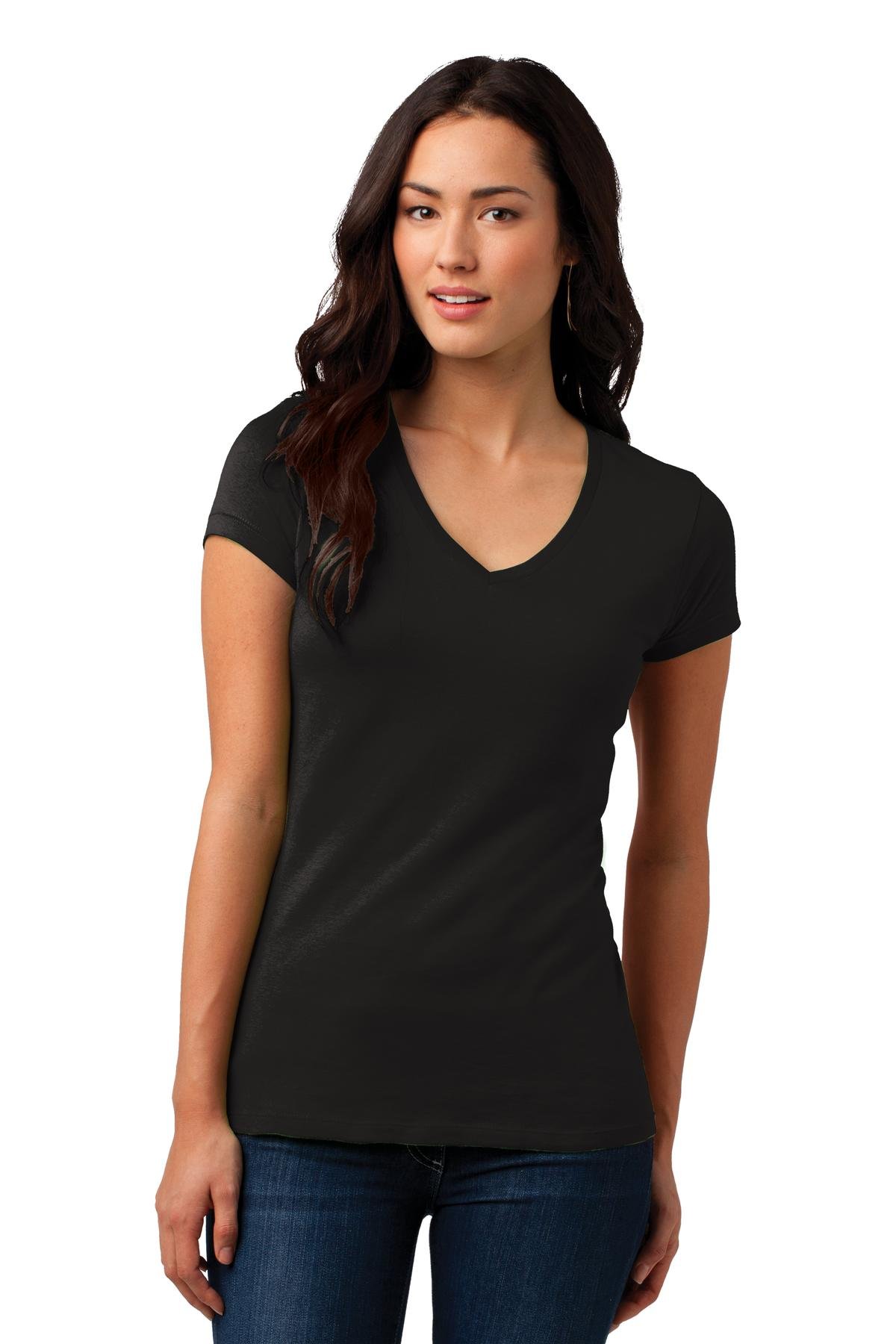District Juniors Vintage Wash V-Neck Tee DT4501 - Soft Cotton Casual T-Shirt for Women | Perfect for Everyday Wear, Layering & Street Style Outfits