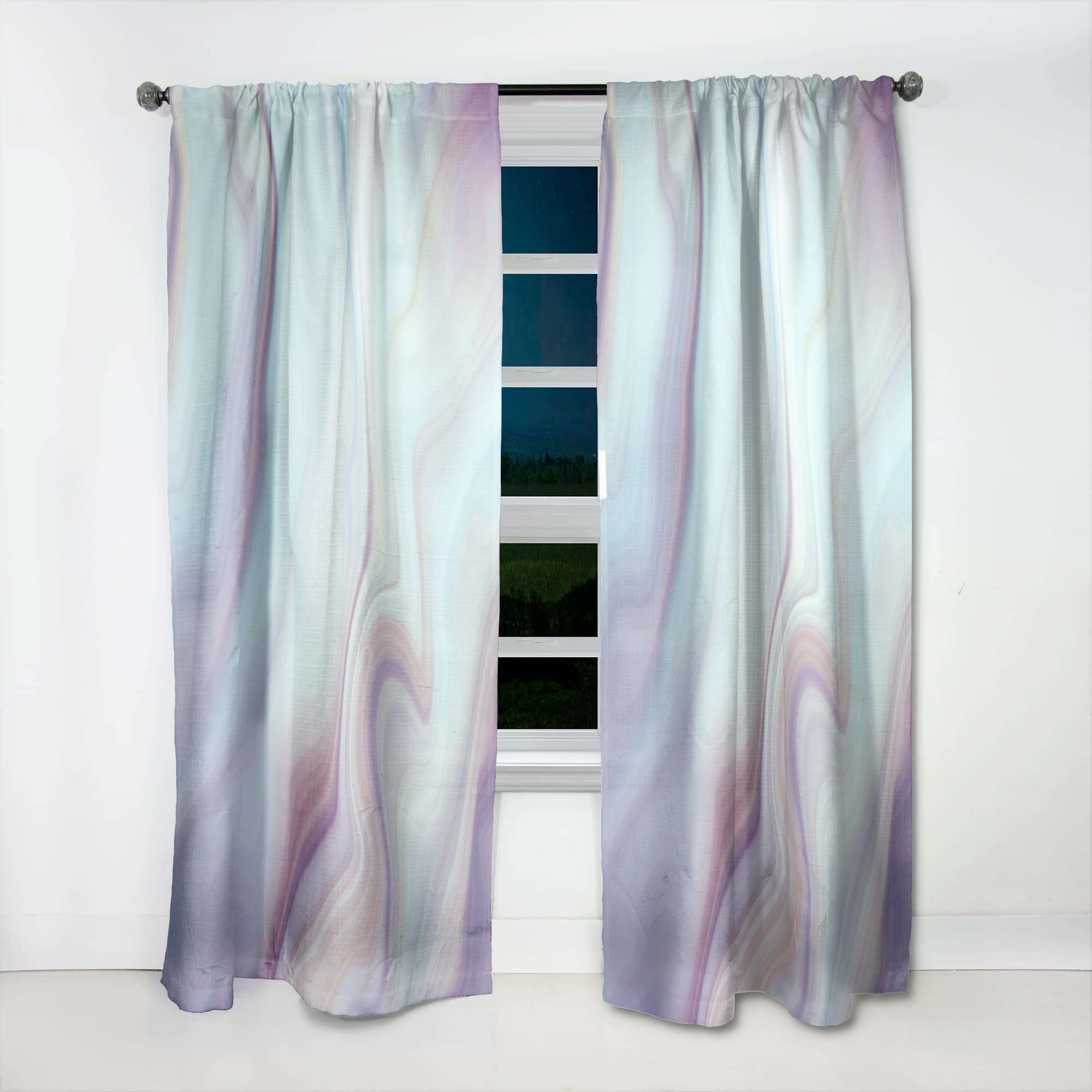 DesignQ Thermal Insulated Curtains - Marbled Liquid Agate Pattern, Single Panel 52x120 Inches - Blackout Drapes for Bedroom & Living Room (Home Decor, Noise Reduction, Energy Saving)