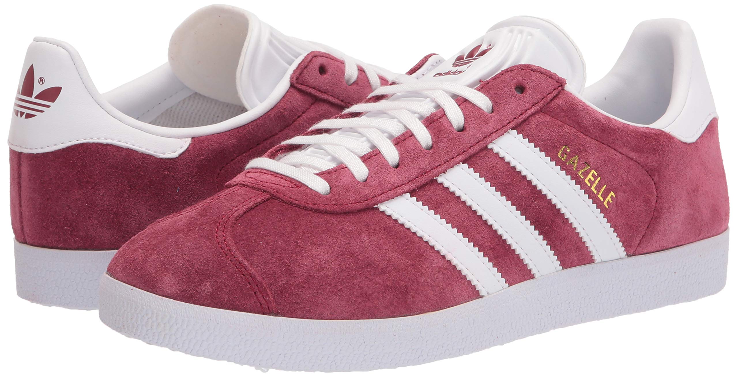 Adidas Originals Men's Gazelle Sneakers - Collegiate Burgundy/White/Gold Metallic Size 5.5 | Classic Retro Running Shoes for Casual Wear, Gym & Street Style