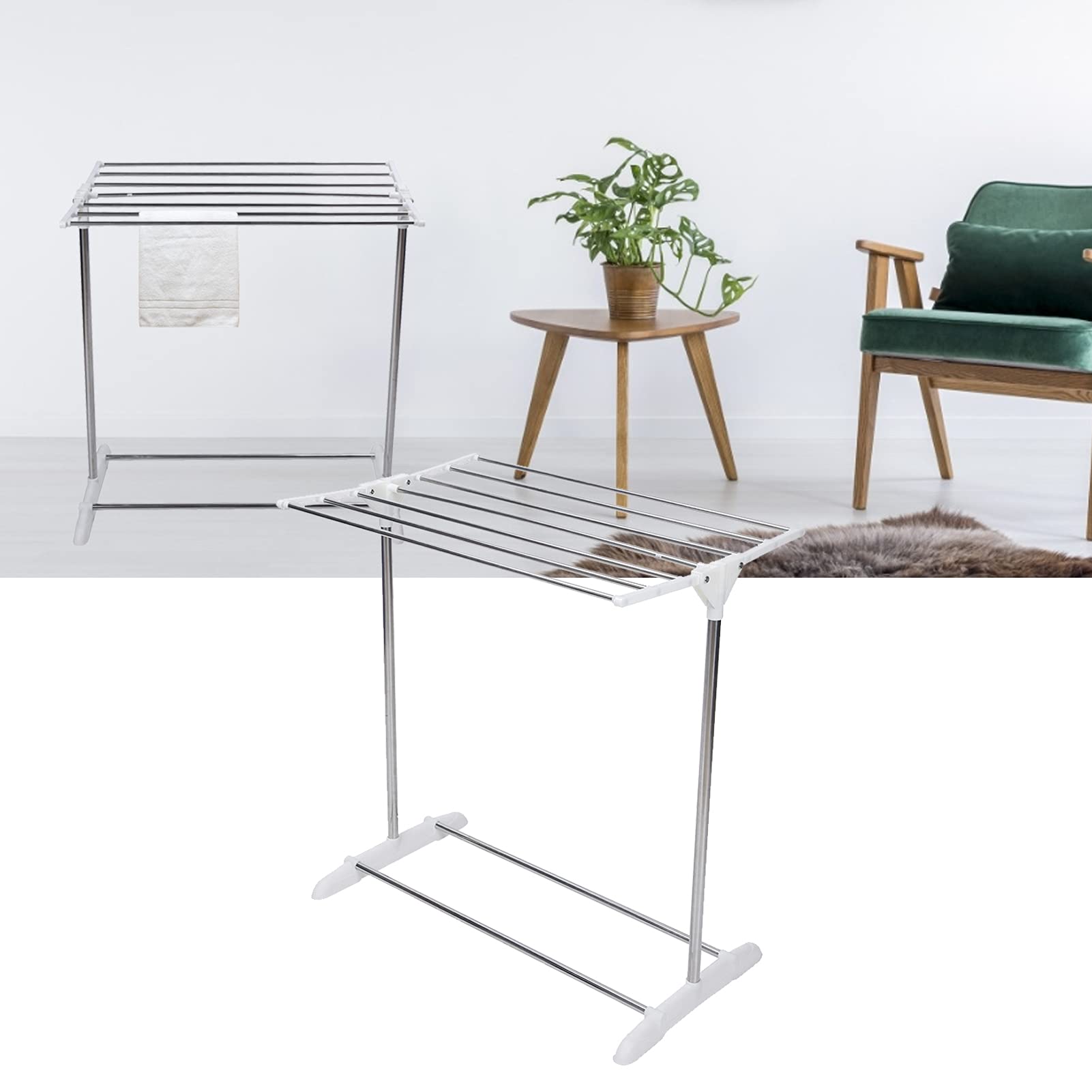 Pilipane Adjustable Foldable Garment Rack - Indoor Clothes Drying Rack for Wet Laundry, Space-Saving Collapsible Clothing Organizer - Perfect for Apartments, Dorms, and Small Spaces