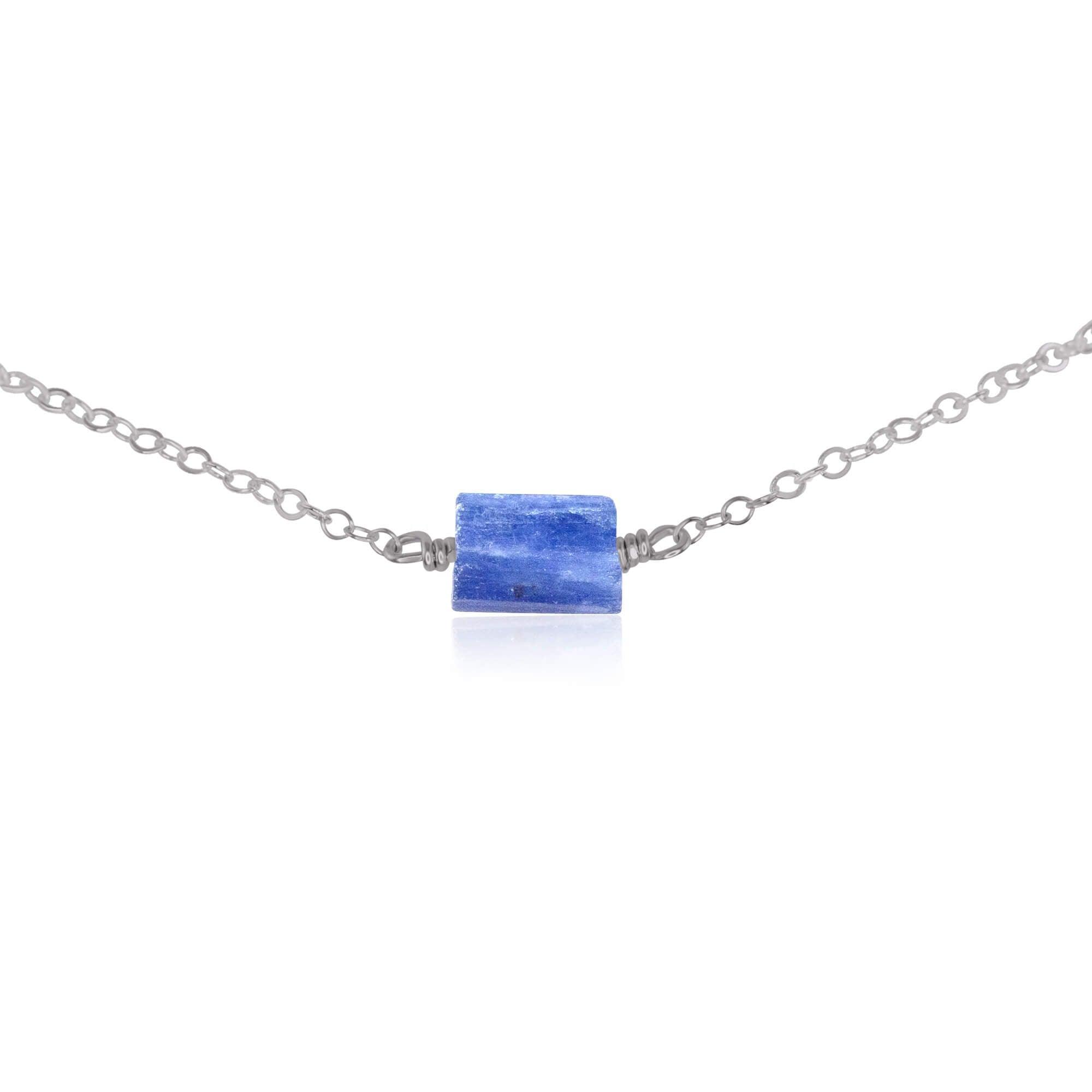 Natural Raw Kyanite Crystal Nugget Choker Necklace - Healing Stone Jewelry for Women, Energy Balancing & Stress Relief - Perfect for Meditation, Yoga & Spiritual Practices
