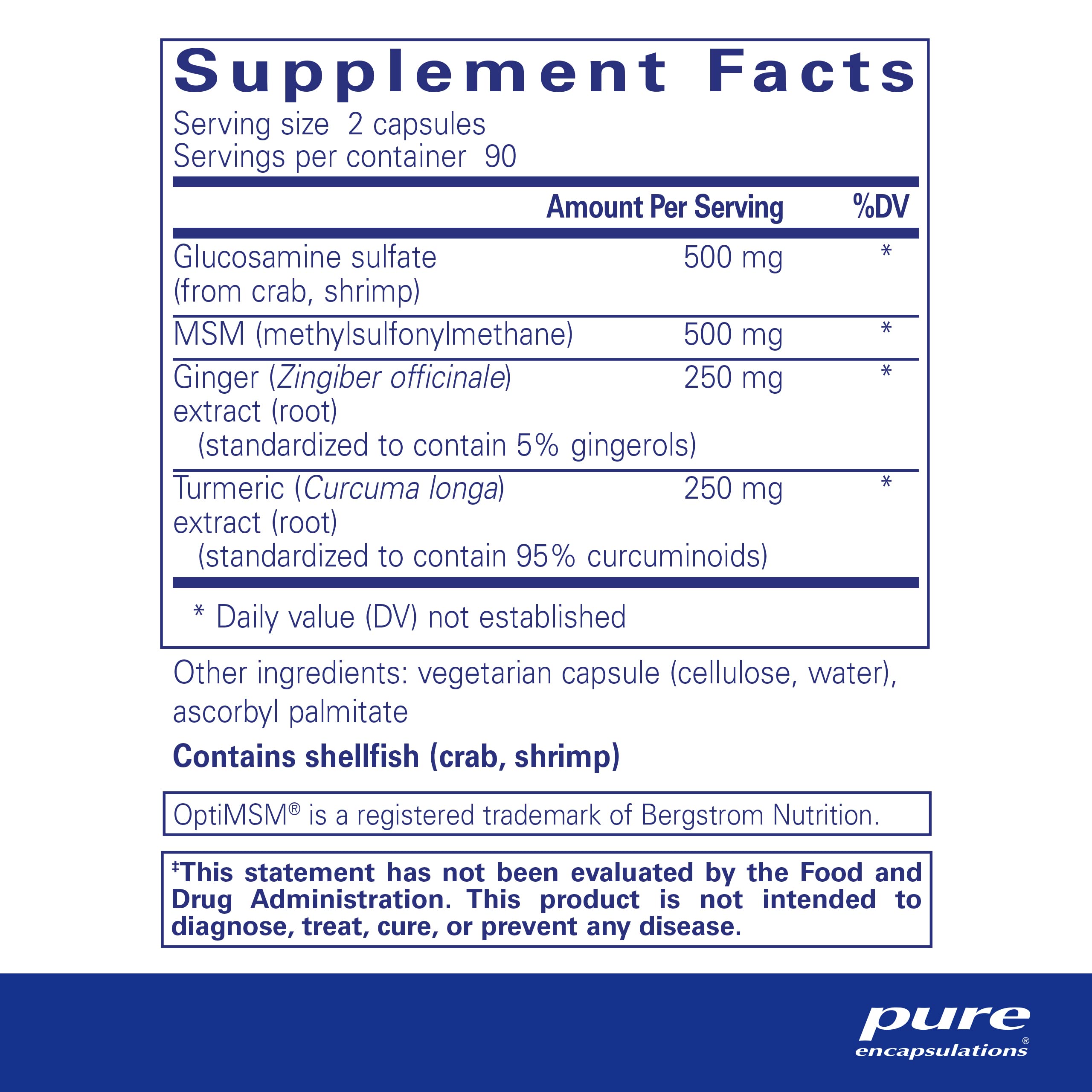 Pure Encapsulations Glucosamine MSM Supplement - 180 Capsules for Joint Support, Mobility & Cartilage Health | Supports Connective Tissue & Joint Comfort | Ideal for Athletes, Seniors & Active Lifestyles