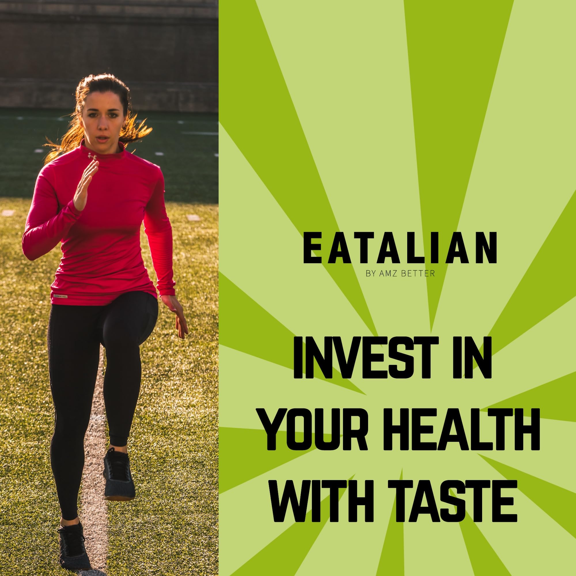 EATALIAN by AMZ BETTER Protein Pistachio Flavor Topping - 17.63oz (500g) Sweet Protein Cream in Squeeze Bottle - Made in Italy - Perfect for Ice Cream, Cakes, Desserts & Coffee Toppings