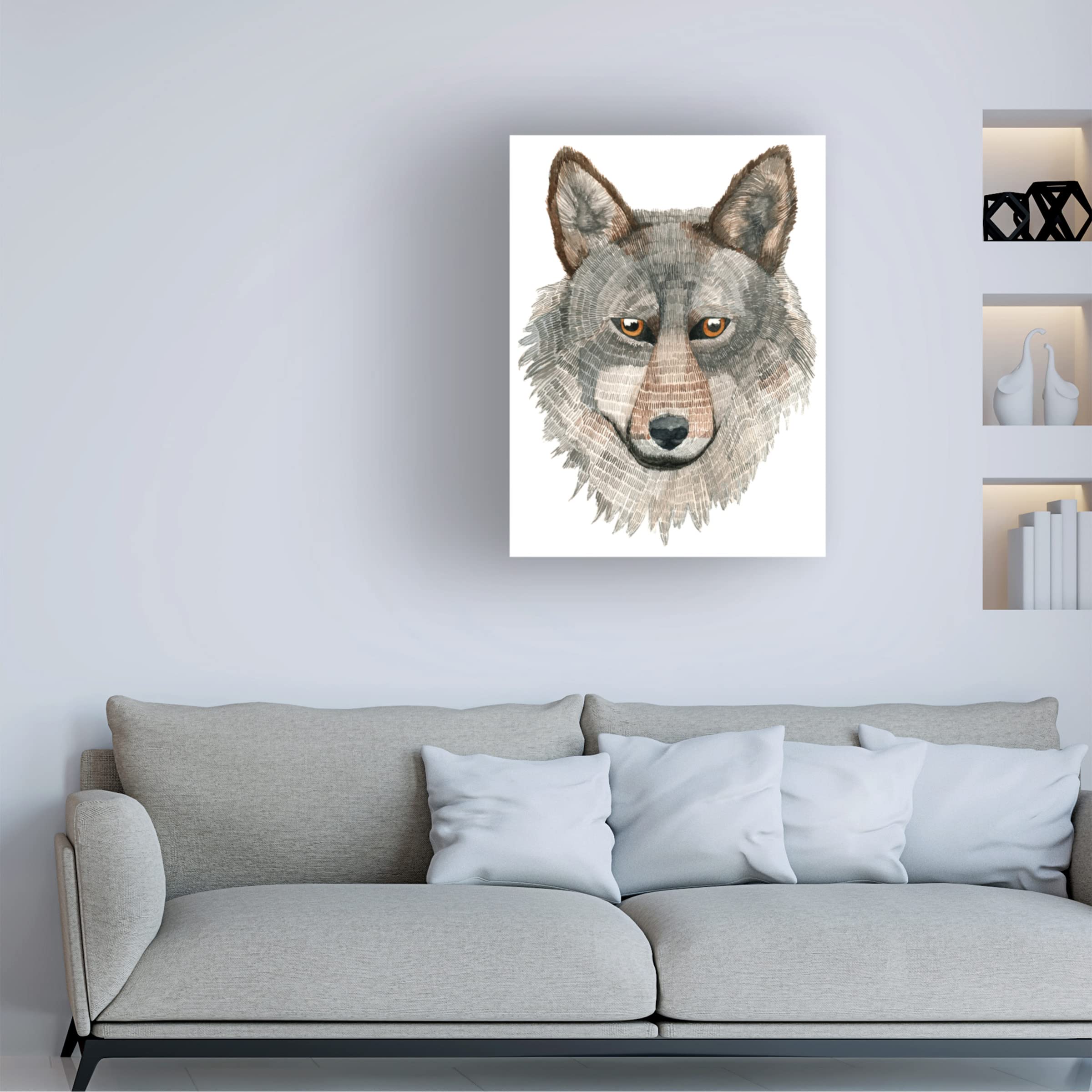Trademark Fine Art 'Wolf' Canvas Print by Jeannine Saylor | Premium Wildlife Wall Decor for Living Room, Bedroom & Office | Nature Inspired Home Artwork