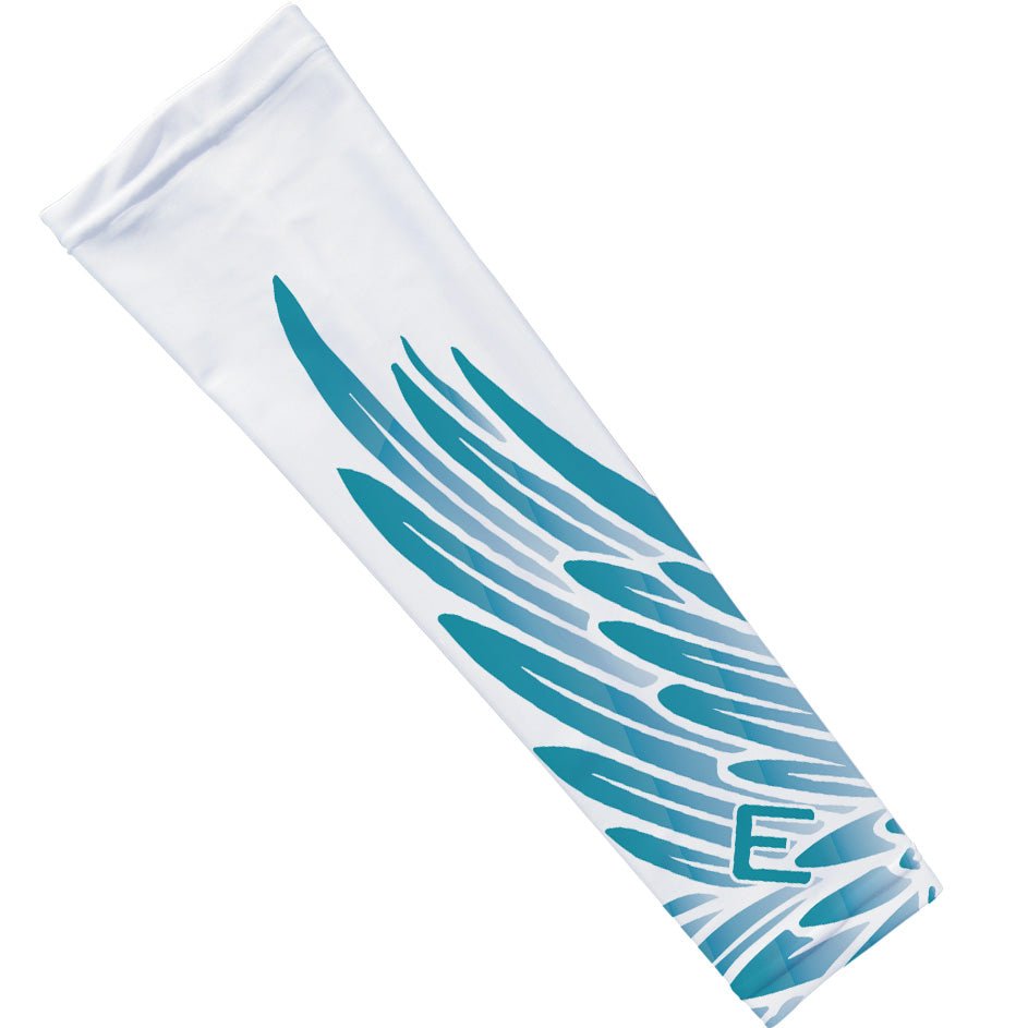 Light Blue Wing Arm Sleeves for Sports & Outdoor Activities - Breathable UV Protection Arm Covers for Running, Basketball, Cycling & Fitness