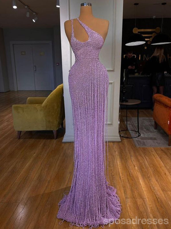 Elegant Purple Mermaid One Shoulder Long Prom Dress for Women - Formal Evening Gown for Homecoming, Wedding Guest & Special Occasions
