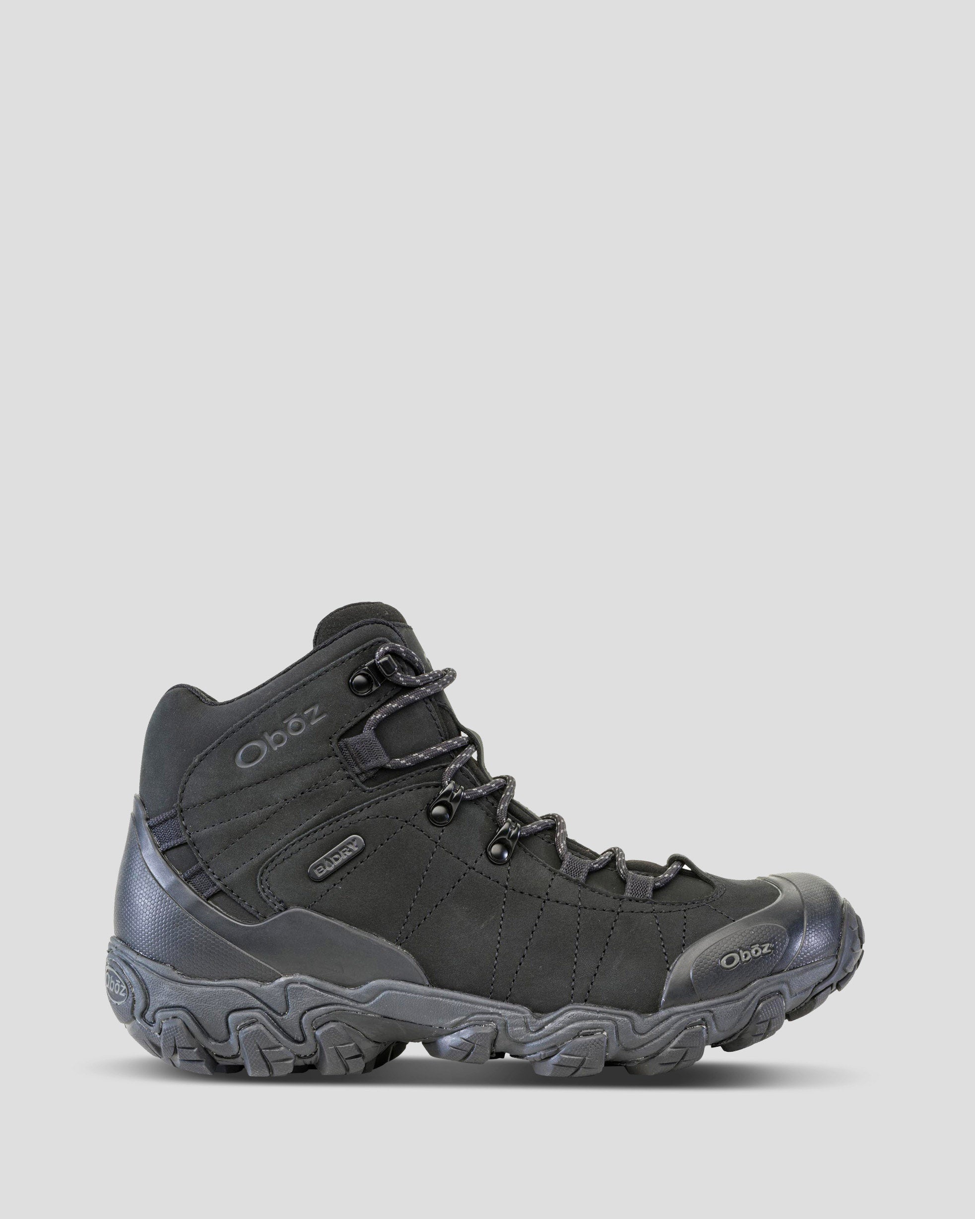 Oboz Bridger Waterproof Mid Hiking Boots for Men - Black Sea | Durable Outdoor Trekking Shoes for Hiking, Camping & Mountain Adventures