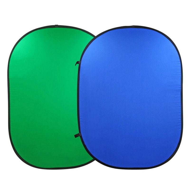 Chroma Key Green & Blue Double-Sided Nylon Pop-Up Backdrop with Stand & Peg Kit (1.5x2.1M) - Perfect for Photography, Video Streaming, and Virtual Backgrounds