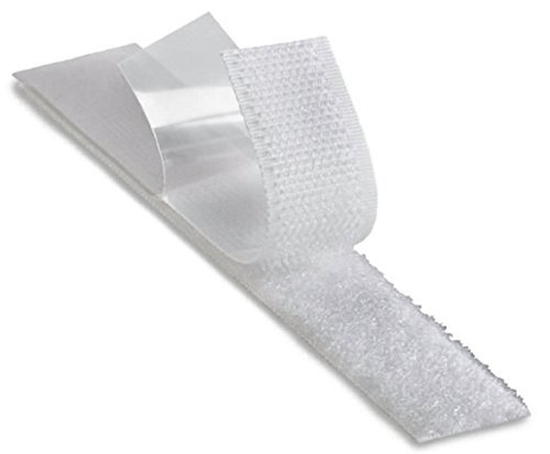 1 Pair White Hook and Loop Fasteners Tape - Heavy Duty Adhesive Strap for DIY, Crafts, Sewing, and Organizing - Perfect for Clothing, Shoes, and Home Storage Solutions