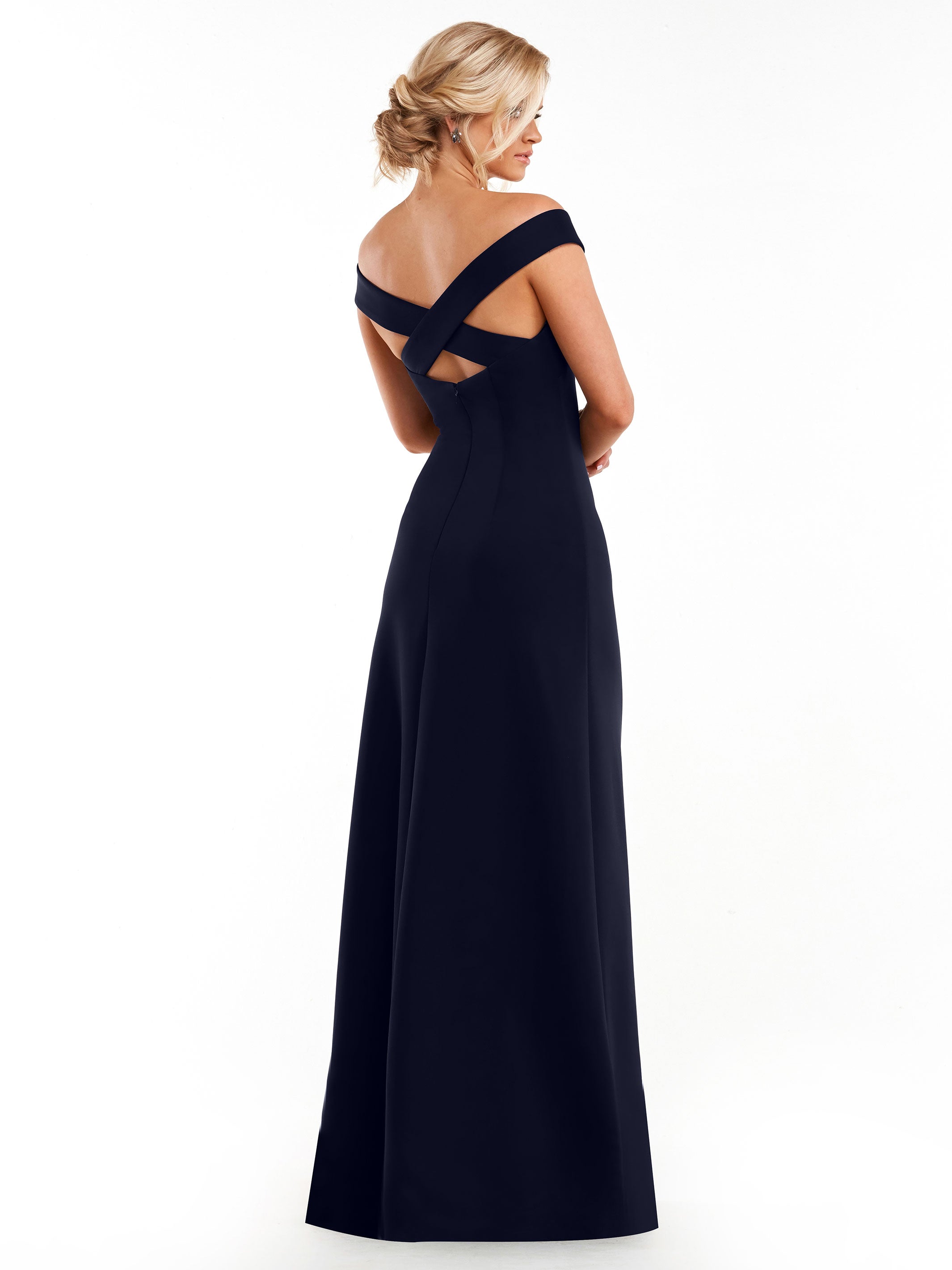 Elegant Off The Shoulder Sheath Bridesmaid Dress - Double Knit Fabric for Weddings, Parties & Formal Events