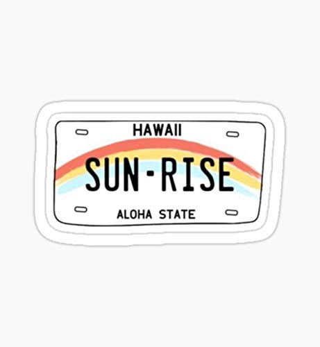 Sunrise Hawaii License Plate Sticker - Decorative Vinyl Decal for Cars, Trucks, Laptops, Walls & Windows - Tropical Aloha Theme Car Accessories for Beach Lovers & Hawaii Fans