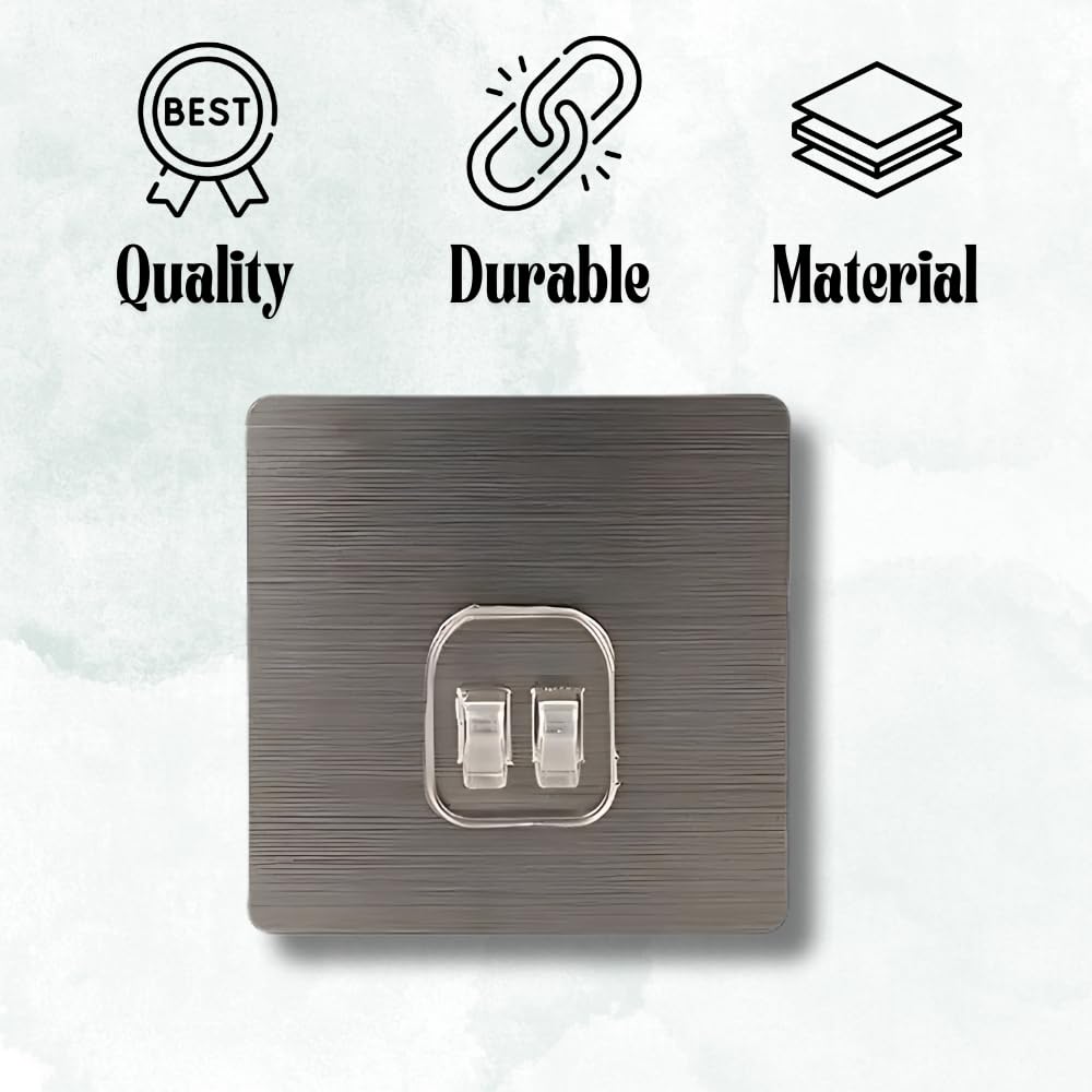 Vaisag House Magic Plastic Self-Adhesive Wall Hooks - 6 Pack Heavy Duty Multi-Surface Hanging Hooks for Bathroom, Kitchen, Office & Home Organization (Sticks to Tile, Glass, Wood & More)