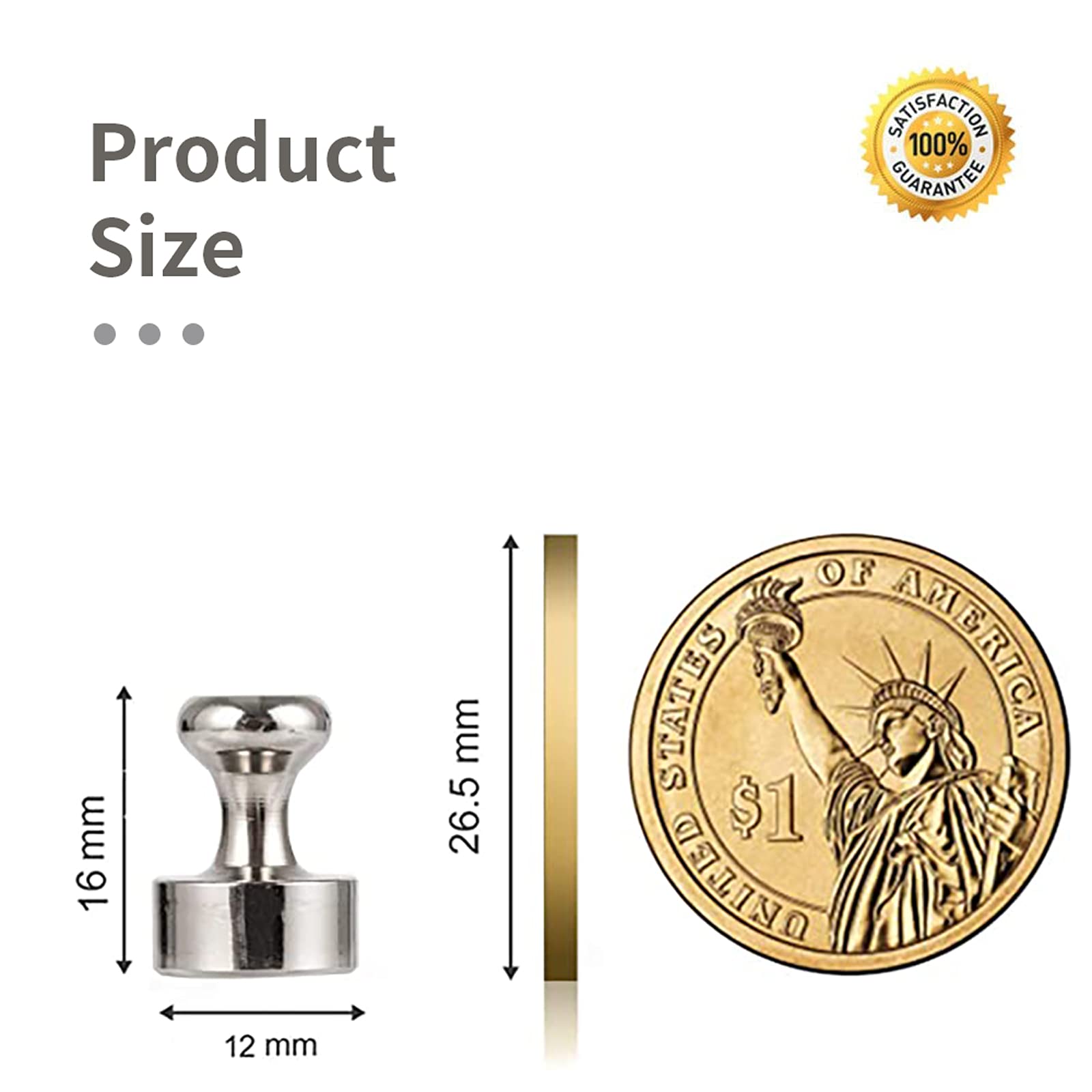 Strong Neodymium Fridge Magnets - 20PCS Whiteboard & Refrigerator Magnets Set for Kitchen, Office & School - Heavy Duty Magnetic Hold for Notes, Photos & Decor