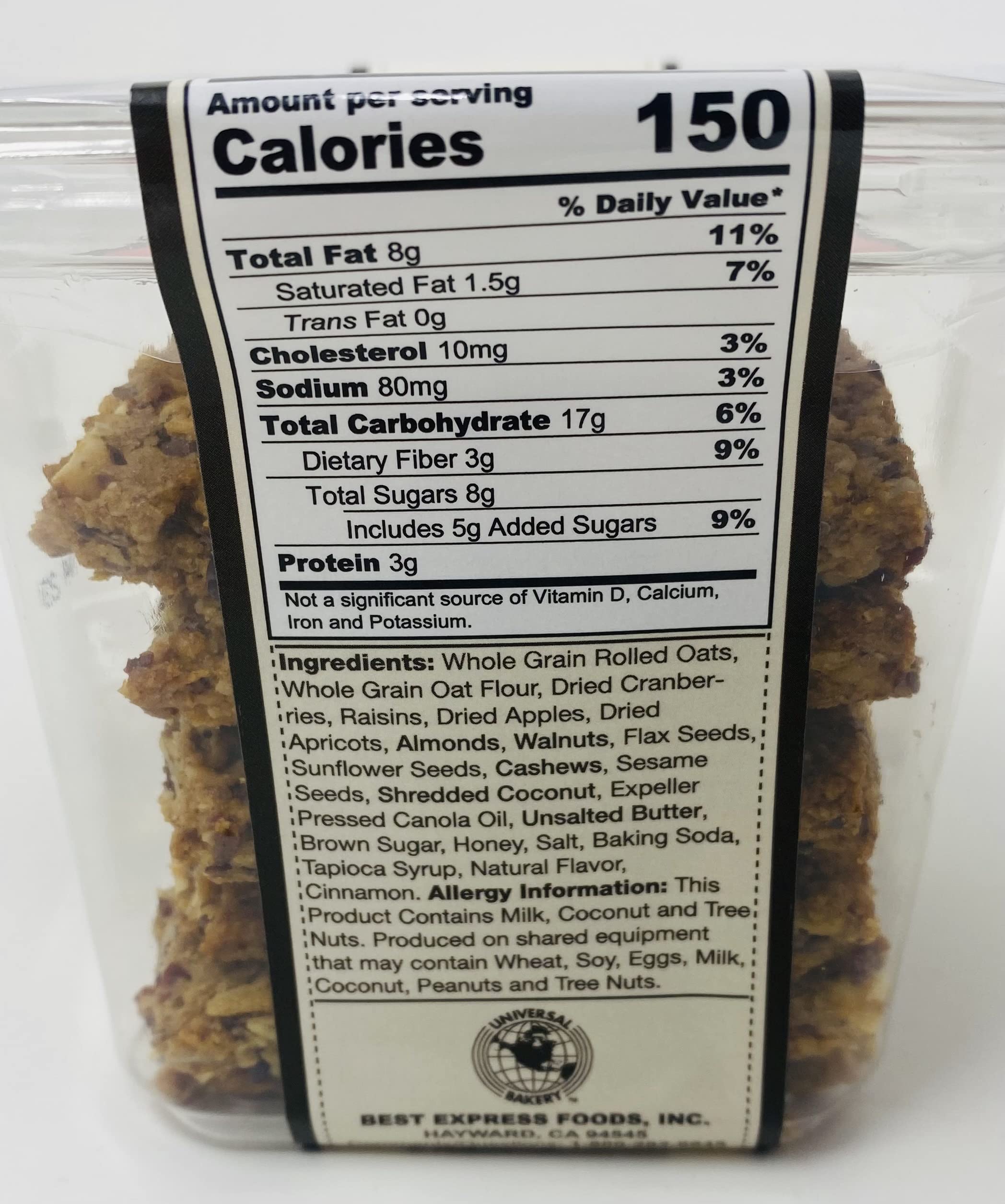 Universal Bakery Whole Grain Sunrise Energy Bars with Fruits & Nuts - Kokobunch Kit Bundle (3-10oz Pack) | Healthy Breakfast Snacks for Hiking, Office & School Lunch