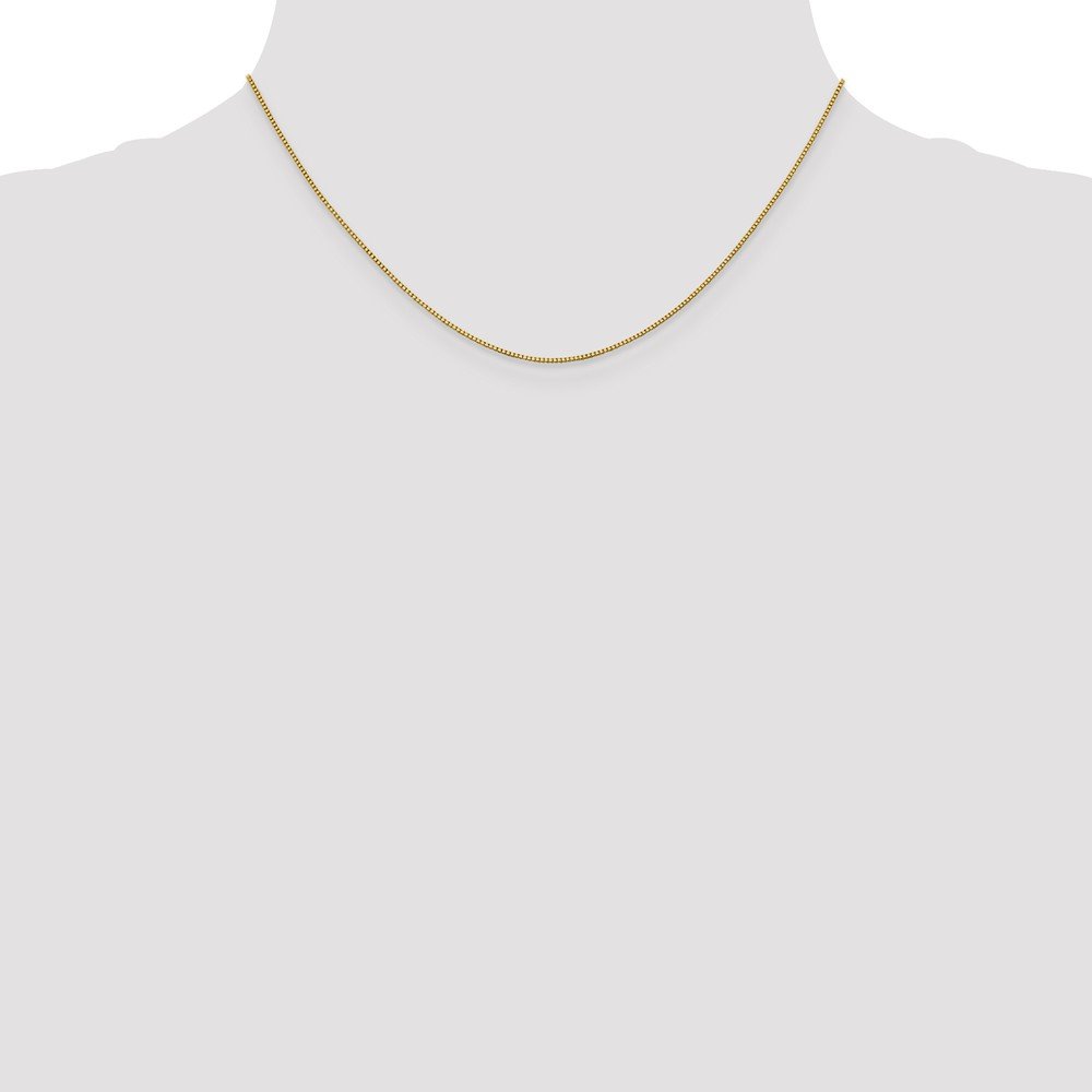 18K Solid Yellow Gold 0.90mm Box Chain Necklace with Lobster Clasp - Elegant Jewelry for Women, Perfect Gift for Birthday, Anniversary & Valentine's Day