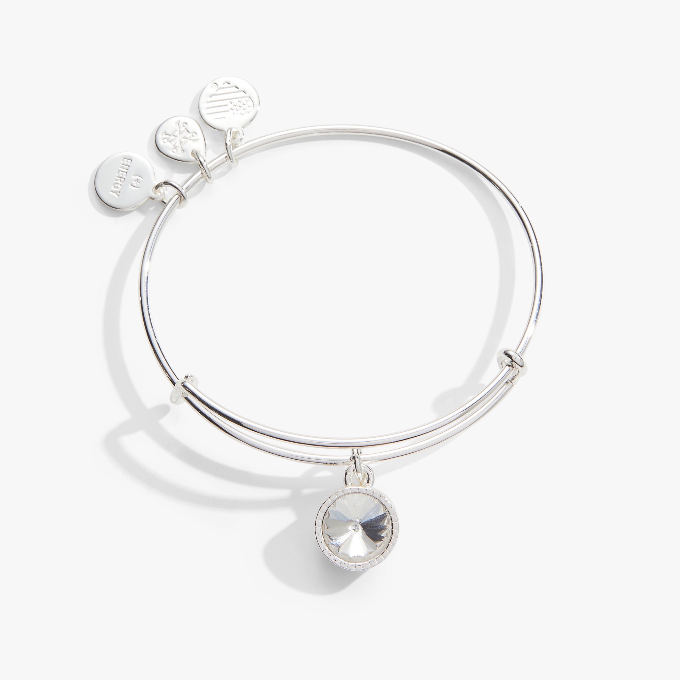 April Birthstone Bracelet - Clear Crystal Charm Bangle for Women, Girls | Perfect Gift for Birthday, Anniversary & Special Occasions | Elegant Jewelry for Everyday Wear & Formal Events