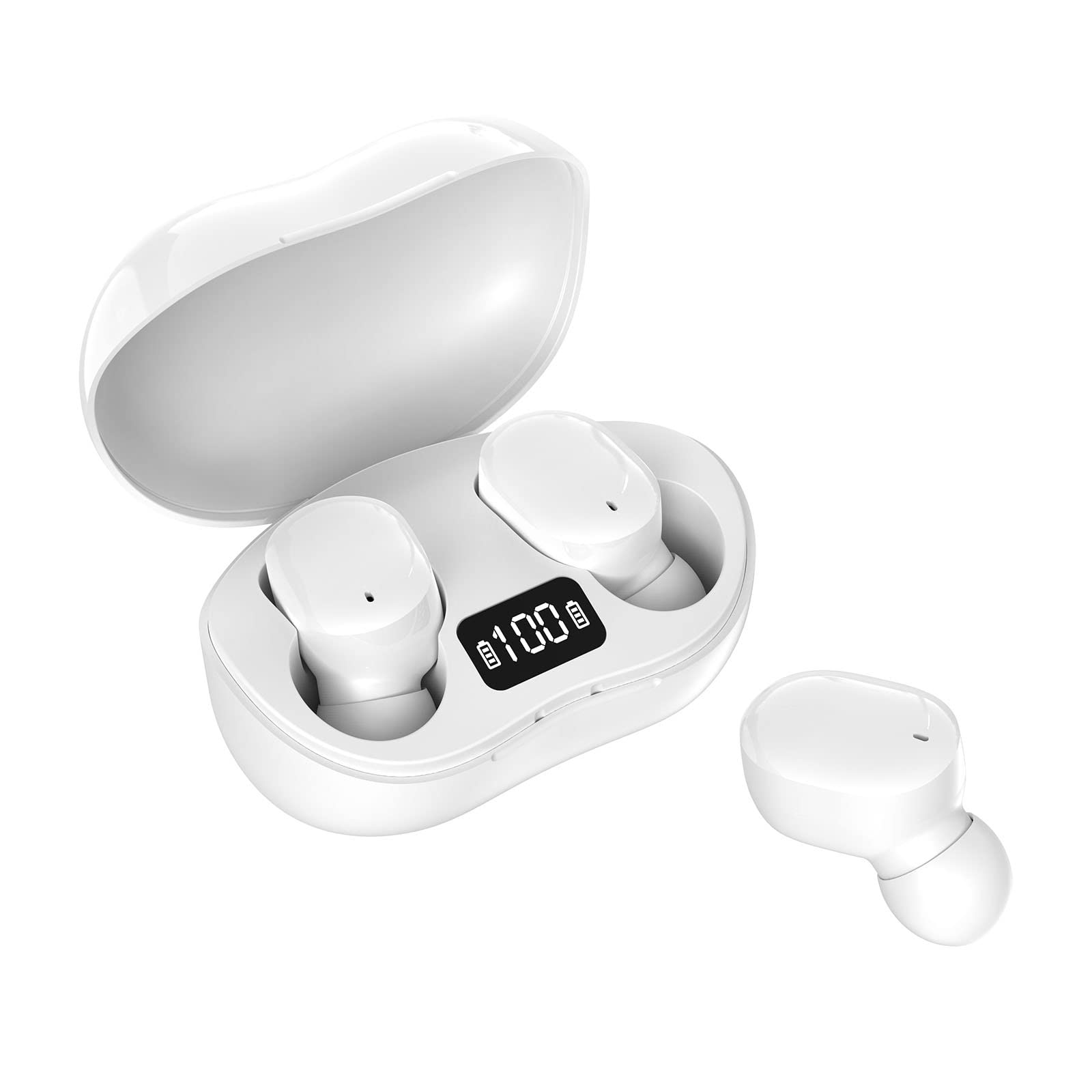 9D HiFi Sound Wireless Bluetooth 5.1 Earbuds - IPX4 Waterproof Gaming Headphones with LED Display & Touch Control | Perfect for Workouts, Running, and Mobile Gaming
