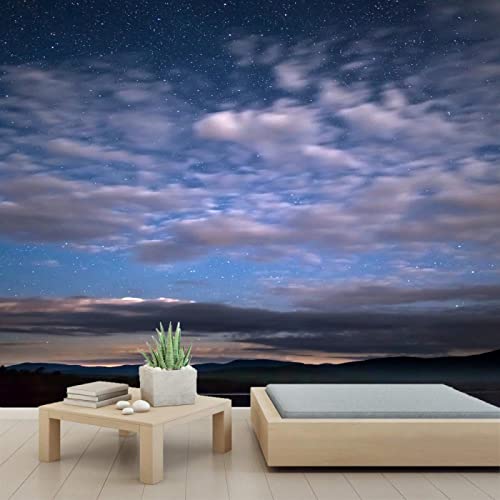 3D Night Sky Wallpaper Peel and Stick - Self-Adhesive PVC Wall Mural for Bedroom & Study Room - 78