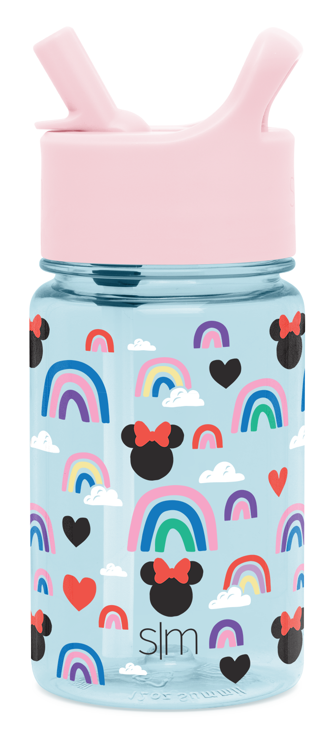 Summit Kids Plastic Water Bottle with Straw Lid - BPA Free Leak Proof Water Bottle for School, Sports & Outdoor Activities
