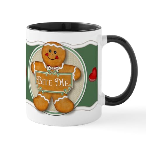 White/Black Inside - Gingerbread Man Bite Me Mug