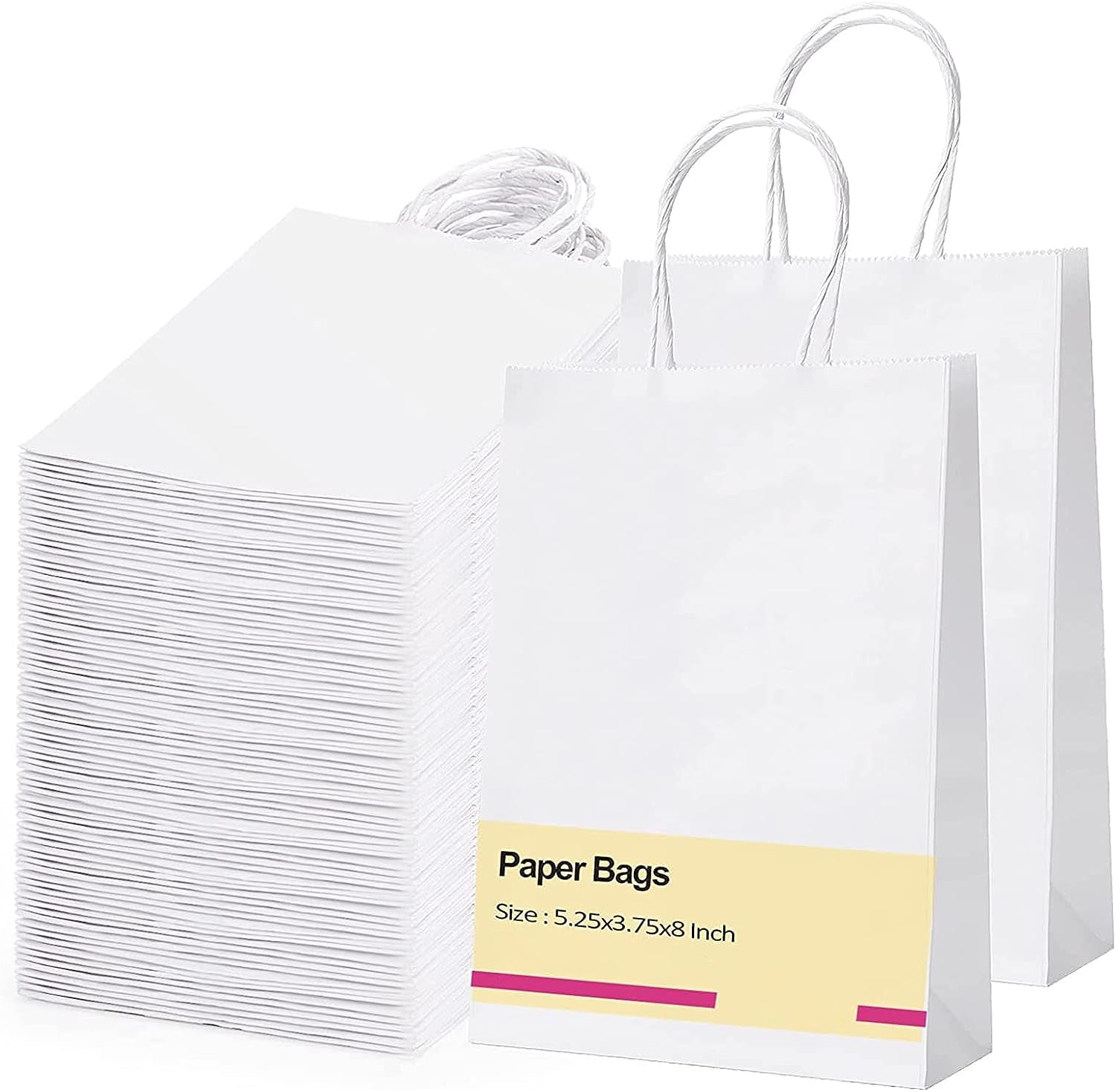 5.25x3.75x8 Inch Kraft Paper Gift Bags - Eco-Friendly Small Brown Paper Bags for Party Favors, Wedding, Birthday Gifts & Retail Packaging (Set of 50) | Perfect for Gift Wrapping, Favor Bags & Small Business Packaging