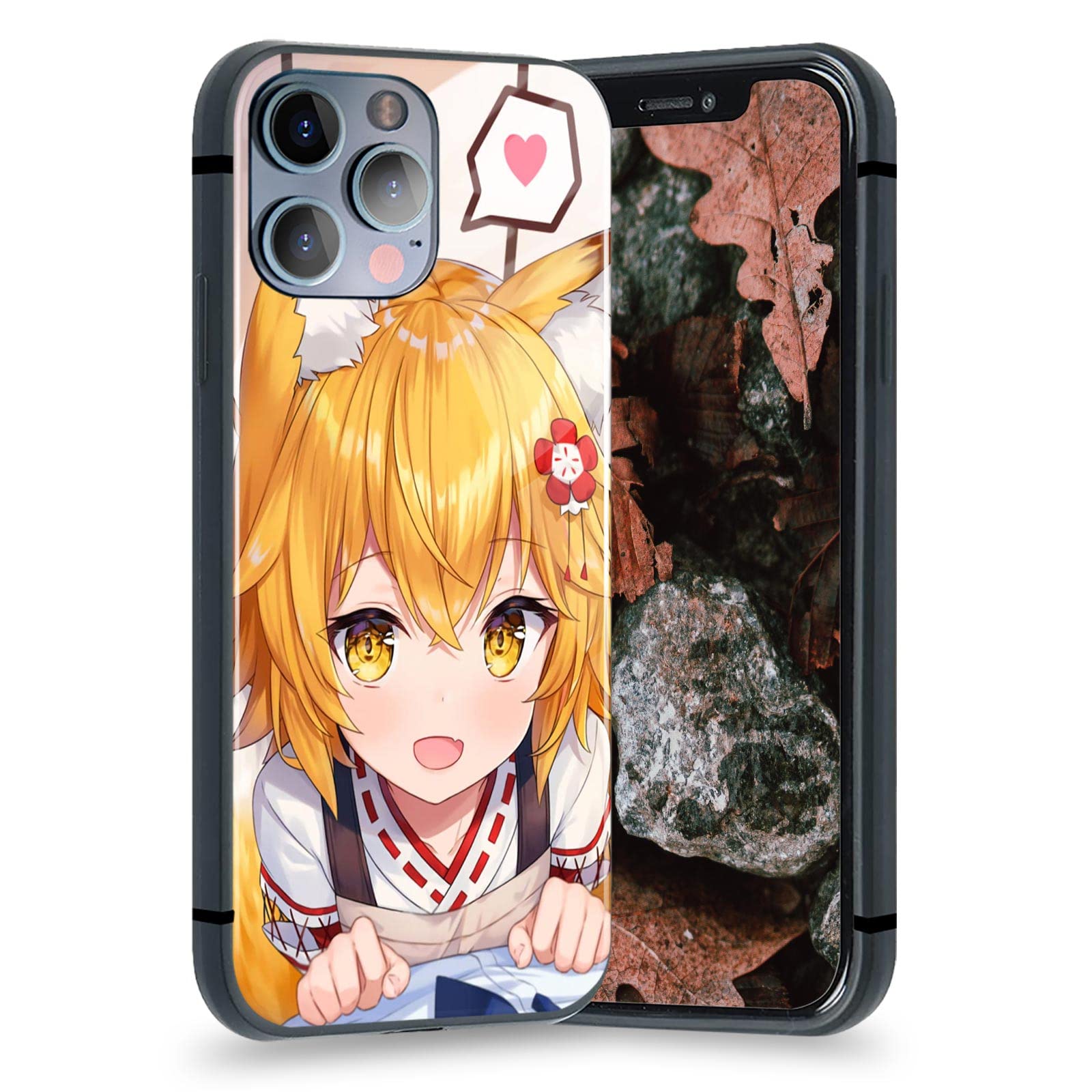Senko San Anime Phone Case for iPhone XS - Cute Fox Manga Protective Cover with Tempered Glass | Perfect for Anime Fans & Cosplay Enthusiasts