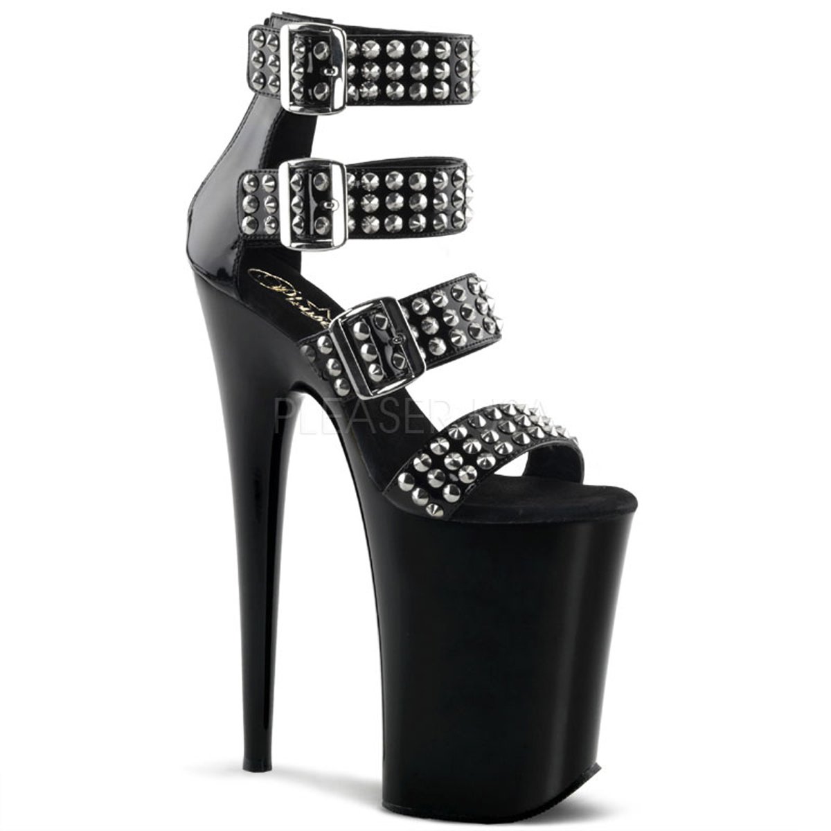 Pleaser INFINITY-989ST Women's Platform Stiletto Heel Shoes - Black/Black, Size 5 | Perfect for Nightclubs, Parties & Burlesque Performances