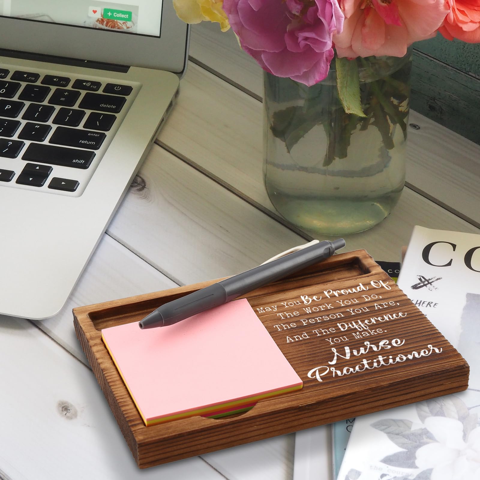 Premium Nurse Practitioner Appreciation Gifts - Thank You NP Gifts for Women & Men - Self-Stick Note Pad Holder for Office Desk Decor - Perfect for Medical Professionals, Clinics & Healthcare Workplaces