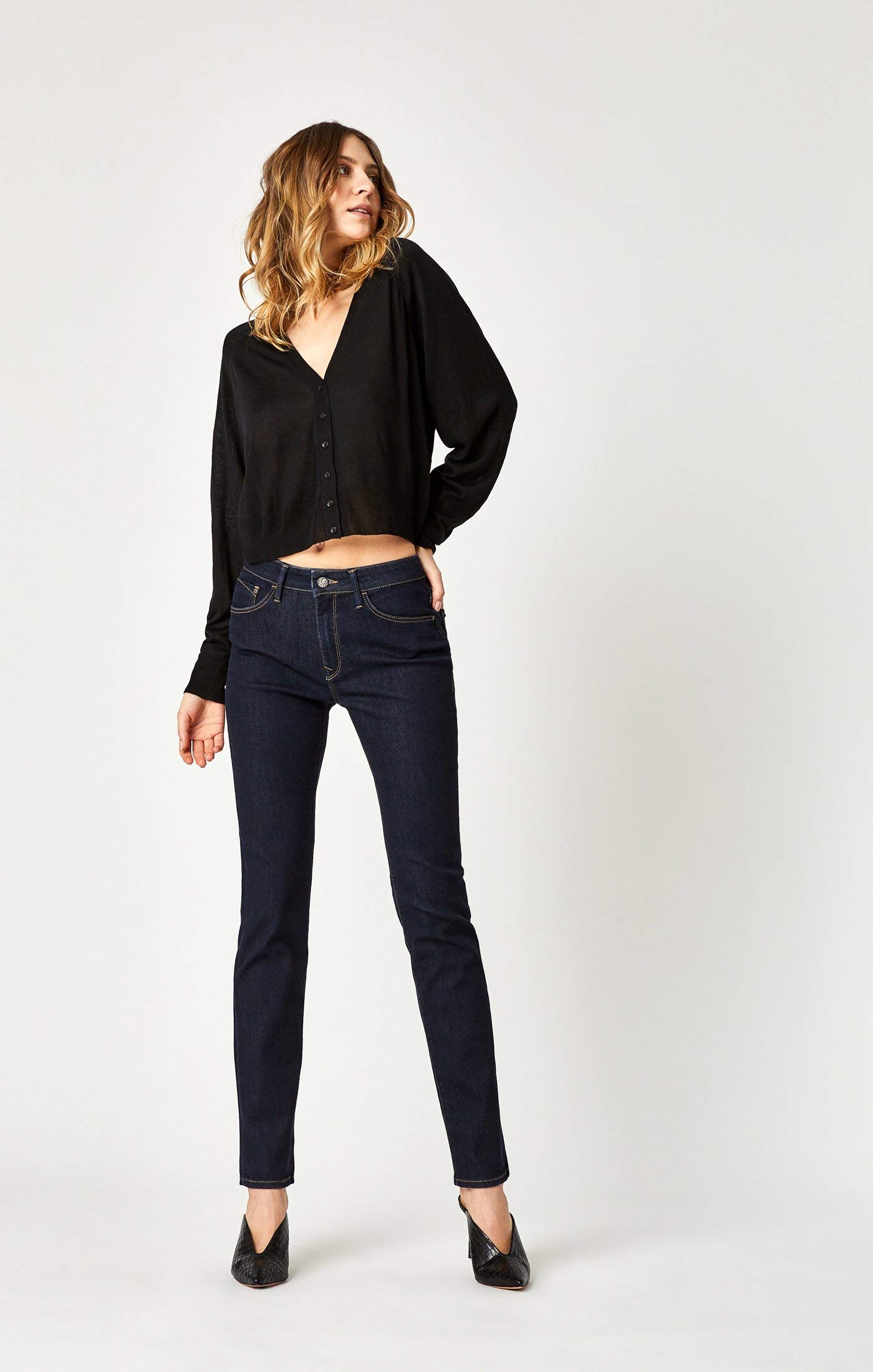 Mavi Kendra Women's High Rise Straight Leg Jeans - Comfortable Boyfriend Style Denim Pants for Casual Wear, Office & Everyday Outfits