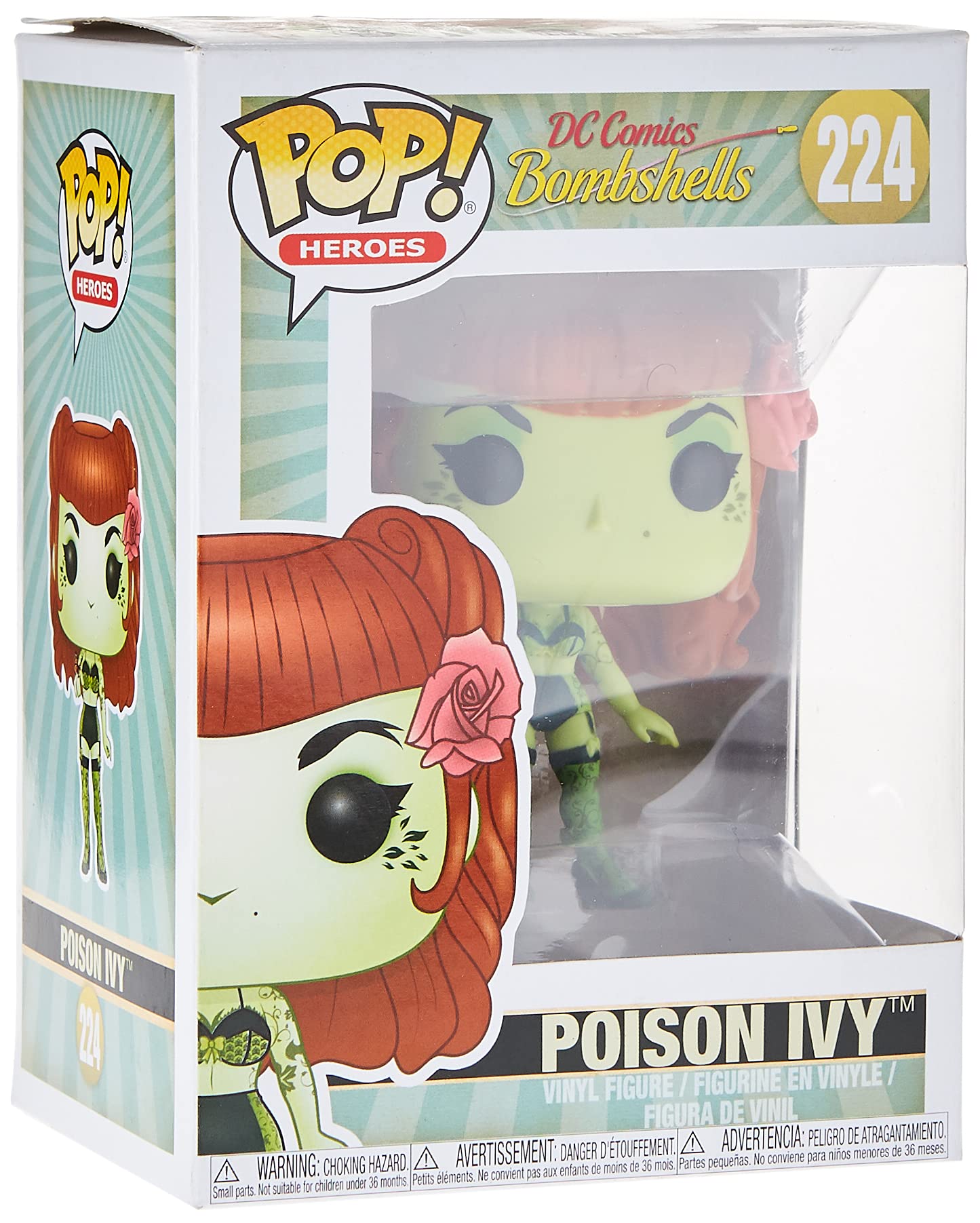 DC Bombshells Poison Ivy #224 Pop Vinyl Figure Collectible - Batman Comics Superhero Statue for Display, Gifts & Pop Culture Collections