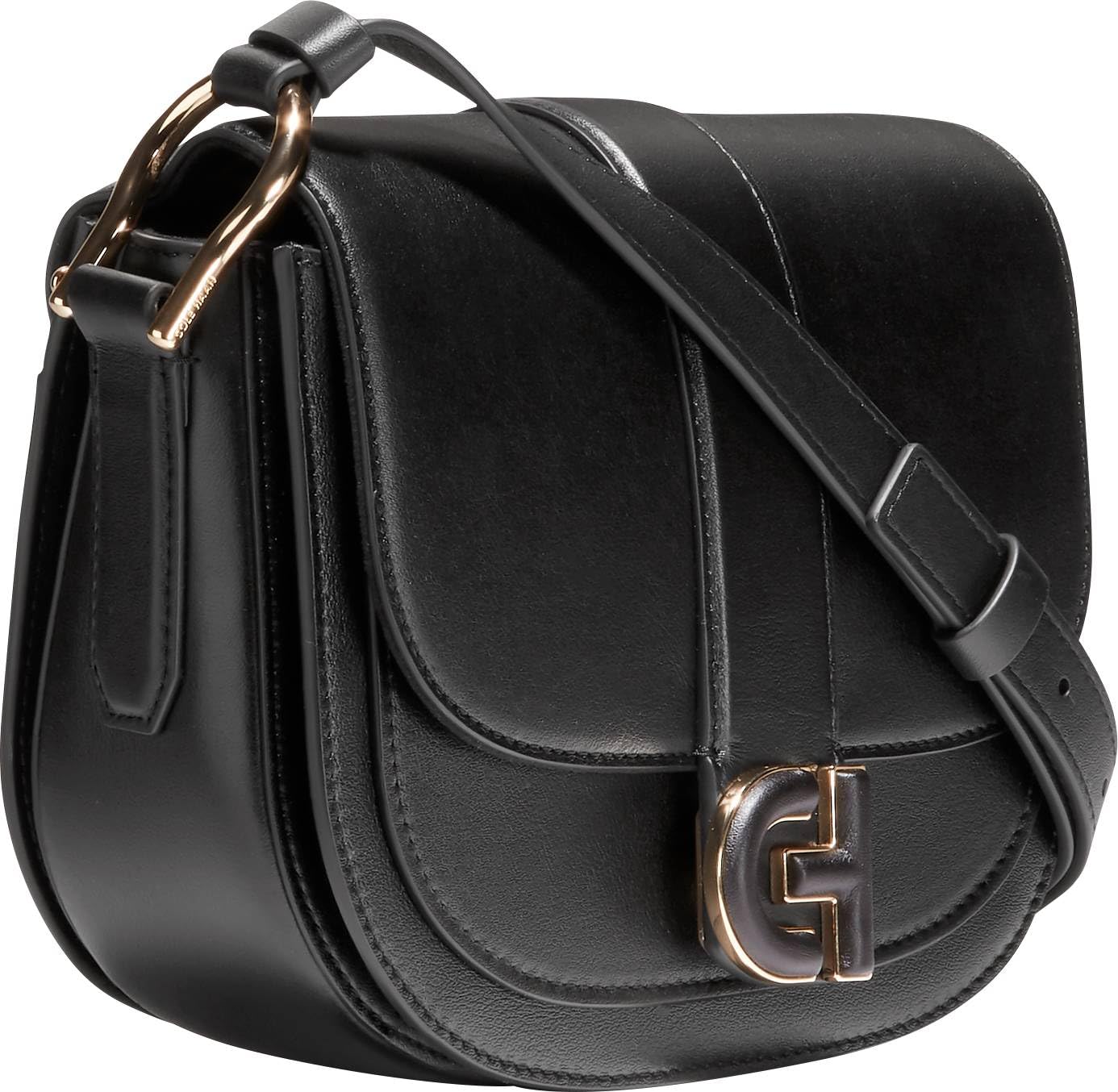 Cole Haan Essential Mini Saddle Crossbody Bag for Women - Black Leather Purse & Wallet Set, Perfect for Work, Travel, and Everyday Use