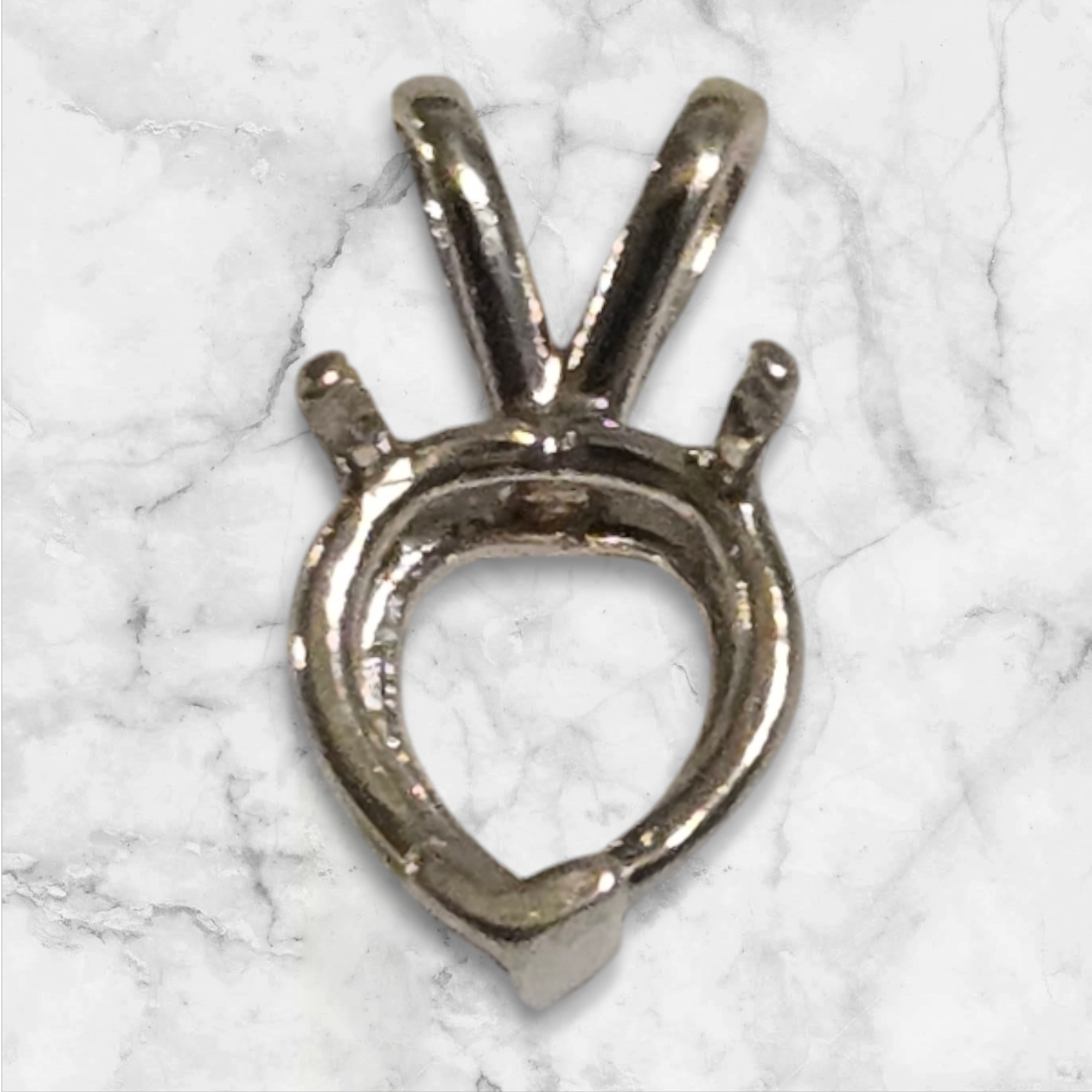 925 Solid Sterling Silver 5mm Heart 3 Prong Pendant Setting - Handcrafted in USA - Perfect for Necklaces, Bracelets & Jewelry Making (161 030/141 030)