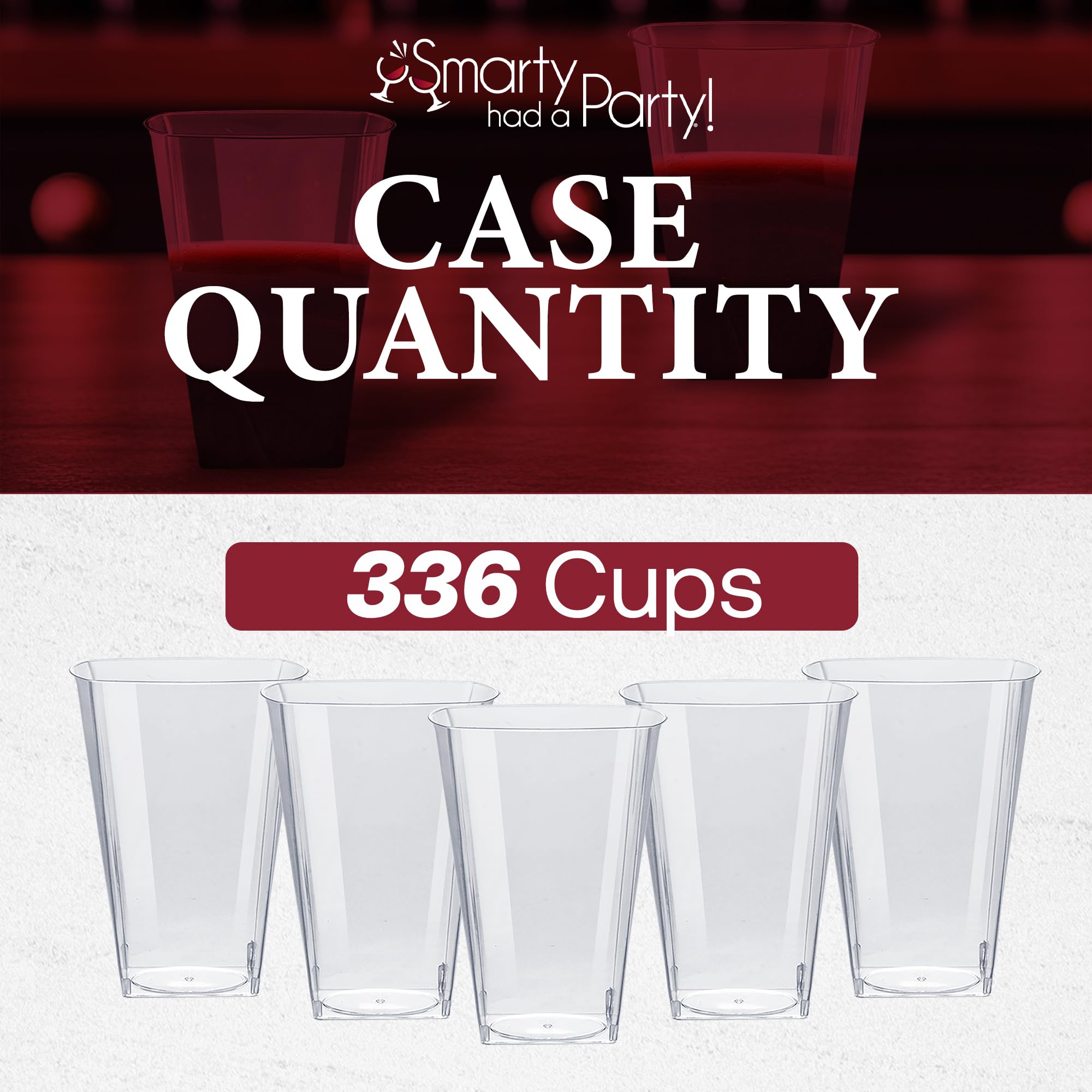 Smarty Had A Party 10 oz Clear Plastic Cups - Pack of 336 Disposable Tumblers for Smoothies, Cocktails, Iced Coffee & Parties | Elegant Drinkware for Weddings, BBQs, Office Events & Everyday Use