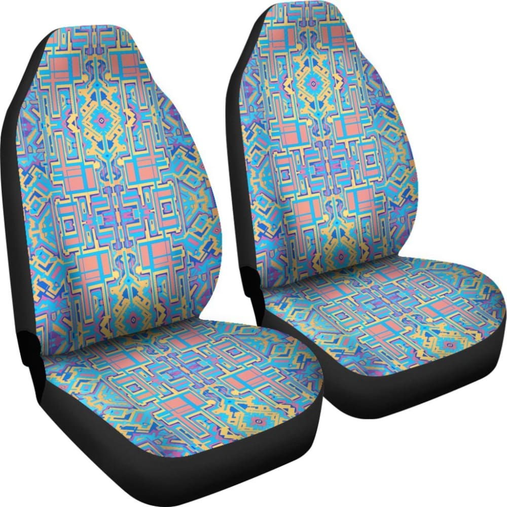 Boho Alien Space Pattern Car Seat Covers for Cars, SUVs & Trucks - Unique Hippie Style Car Accessories for Road Trips & Daily Commutes