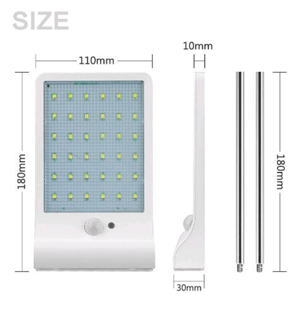 Solar Powered Outdoor Wall Lights with Motion Sensor - Waterproof Security Lighting for Barn, Porch, Garage (2 Pack, White) | Perfect for Pathway, Garden, and Backyard Illumination
