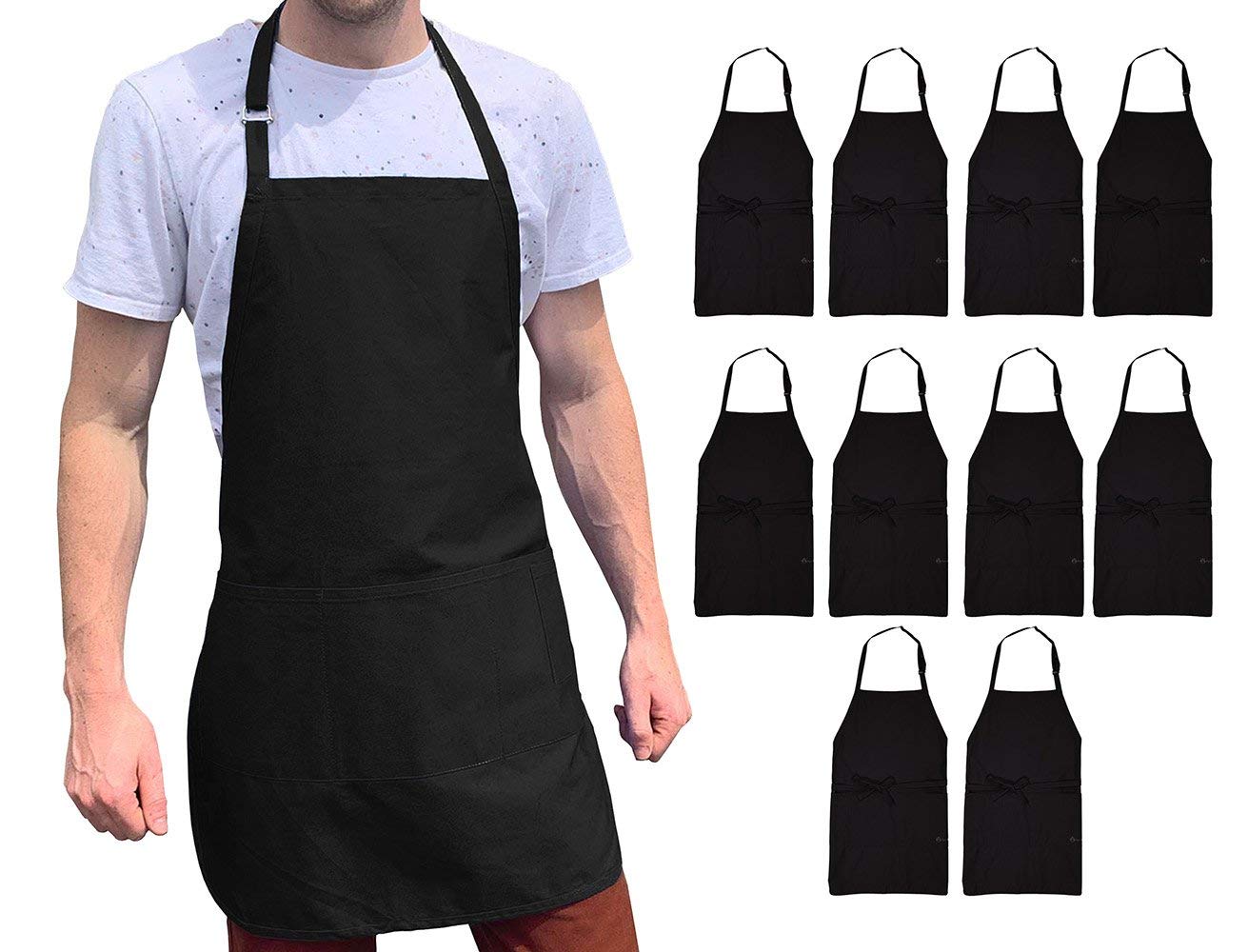 Adjustable BBQ Grill Apron for Men - Heavy Duty Cooking Apron with Pockets, One Size Fits All - Perfect for Grilling, Smoking, and Outdoor Cooking