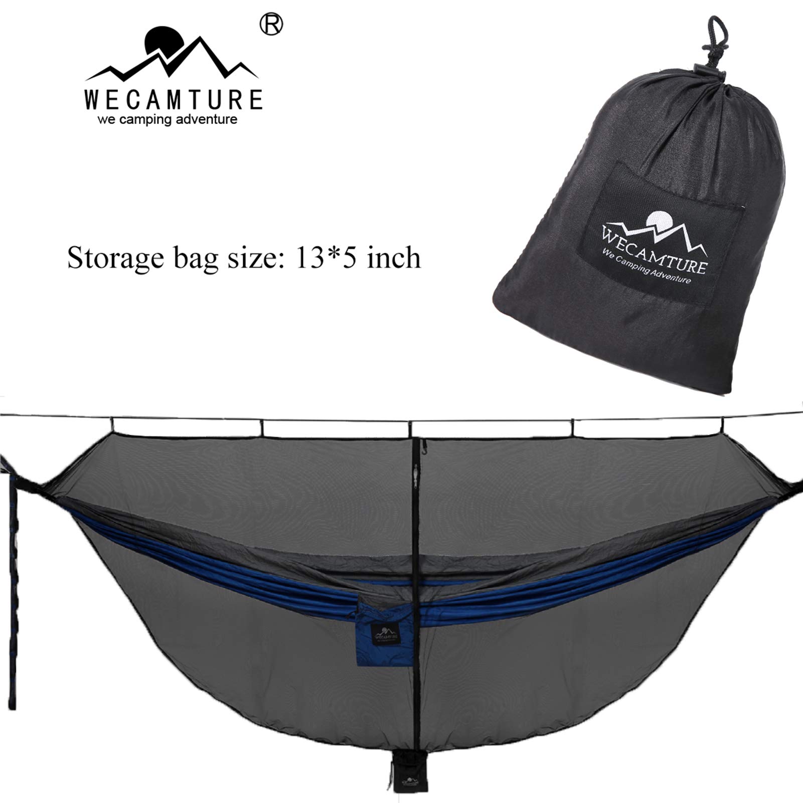 XL Hammock Mosquito Net 11x4.6FT - No-See-Ums Proof Polyester Fabric with 360° Protection & Dual-Sided Diagonal Zipper - Fits All Hammocks for Camping, Backpacking, and Outdoor Relaxation