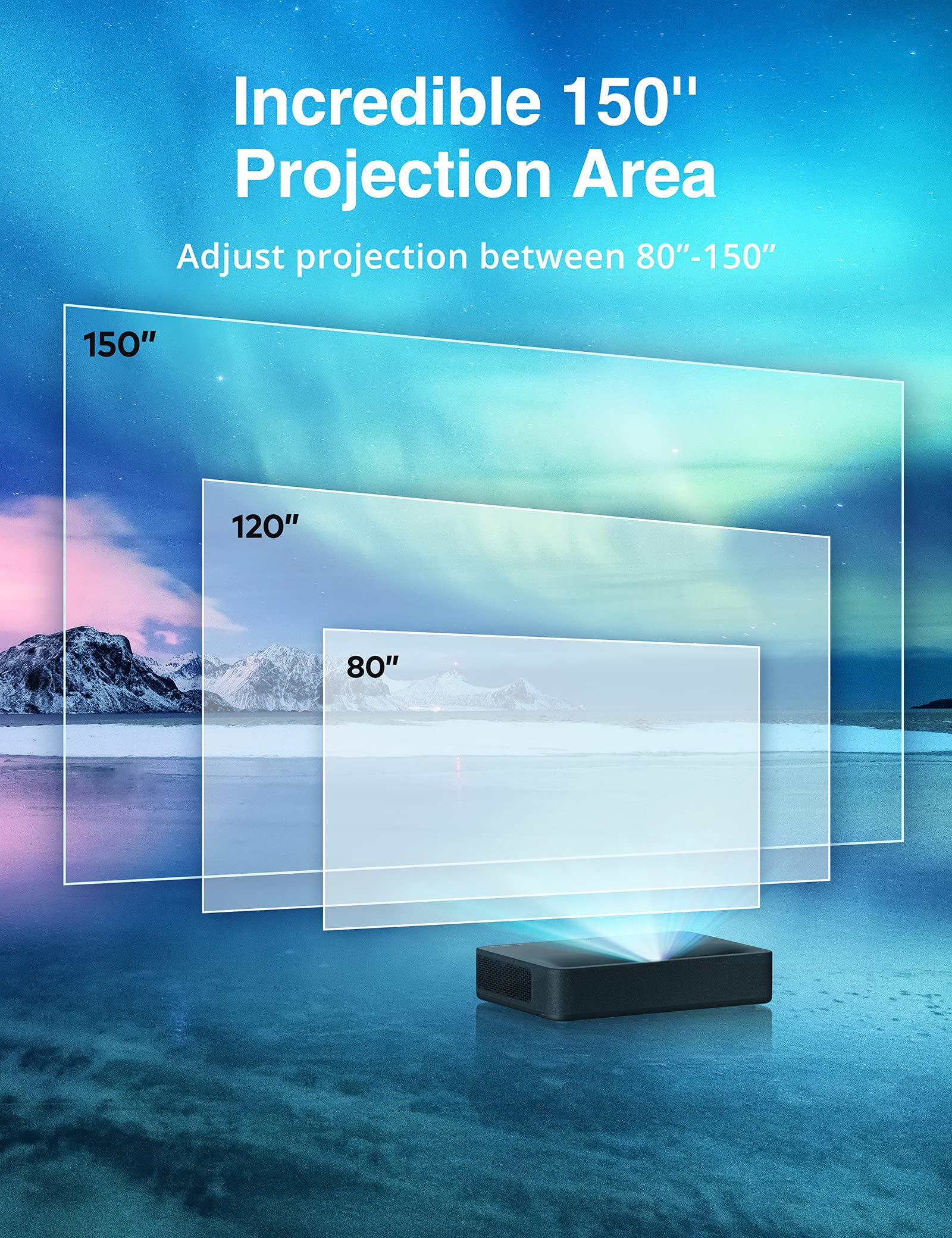 4K Ultra Short Throw Laser TV Projector - 2500 ANSI Lumens, HDR10, DTS & Dolby Audio | Home Theater System for Movies, Gaming & Sports | Easy Setup for Living Room & Home Entertainment