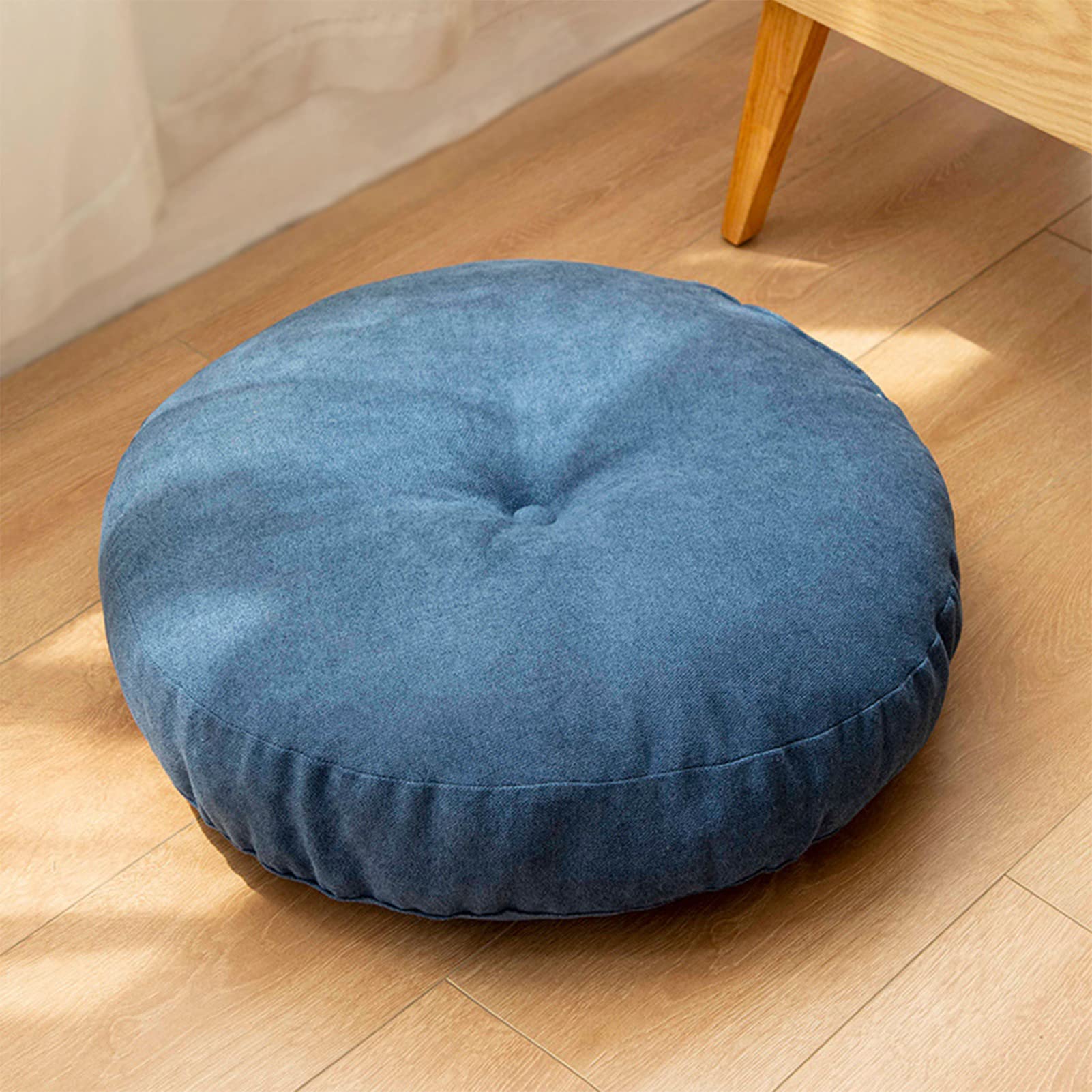 Round Chair Cushions 42cm - Soft Thick Seat Cushion Pad for Indoor & Outdoor Use - Blue Chair Pillow for Garden, Patio, Home, Kitchen, Office or Car - Comfortable Support for Dining Chairs, Lounge Seating & Relaxation