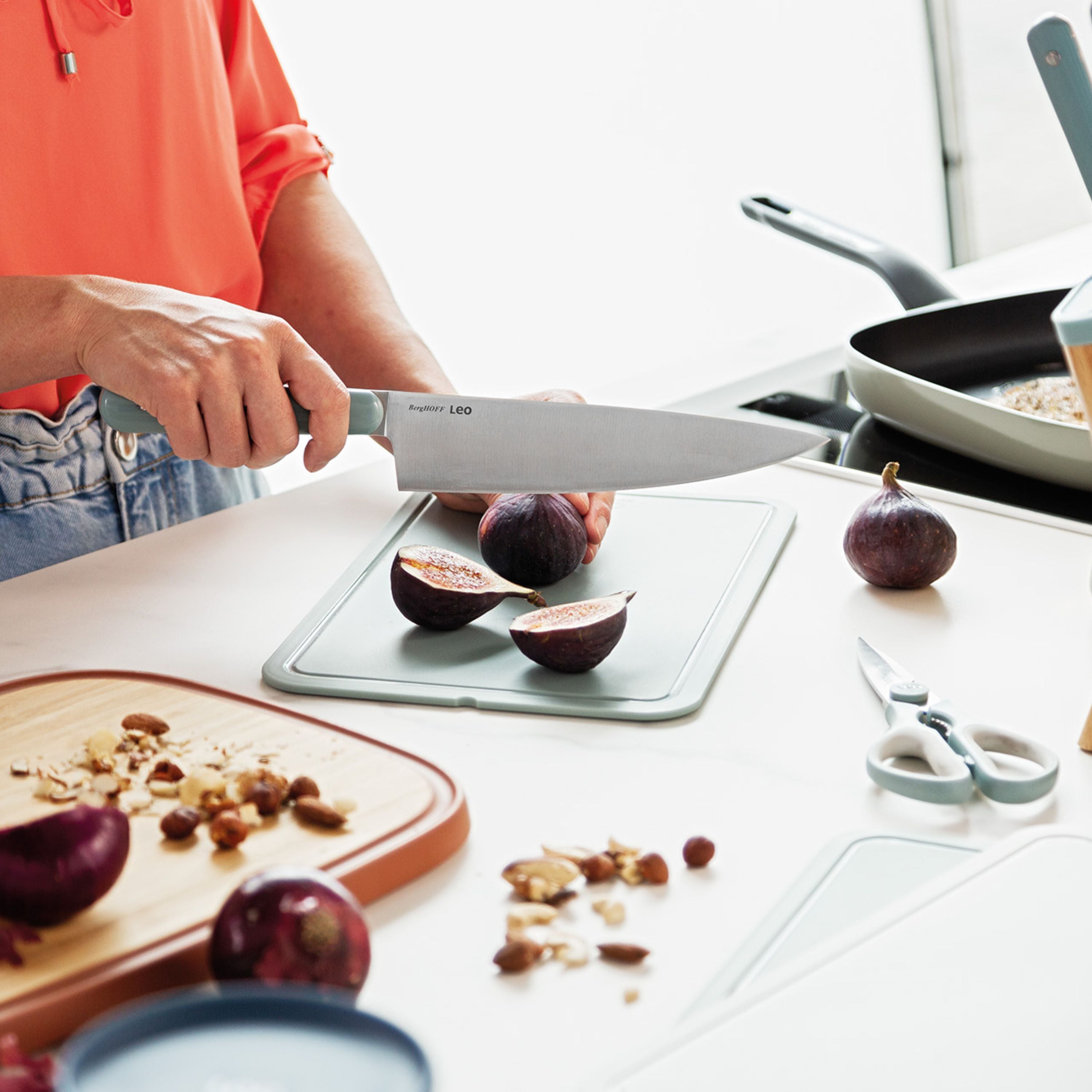BergHOFF Leo Slate 3-Piece Stainless Steel Knife Set - Starter Kitchen Knives for Slicing, Chopping & Dicing - Perfect for Home Cooks & Beginners