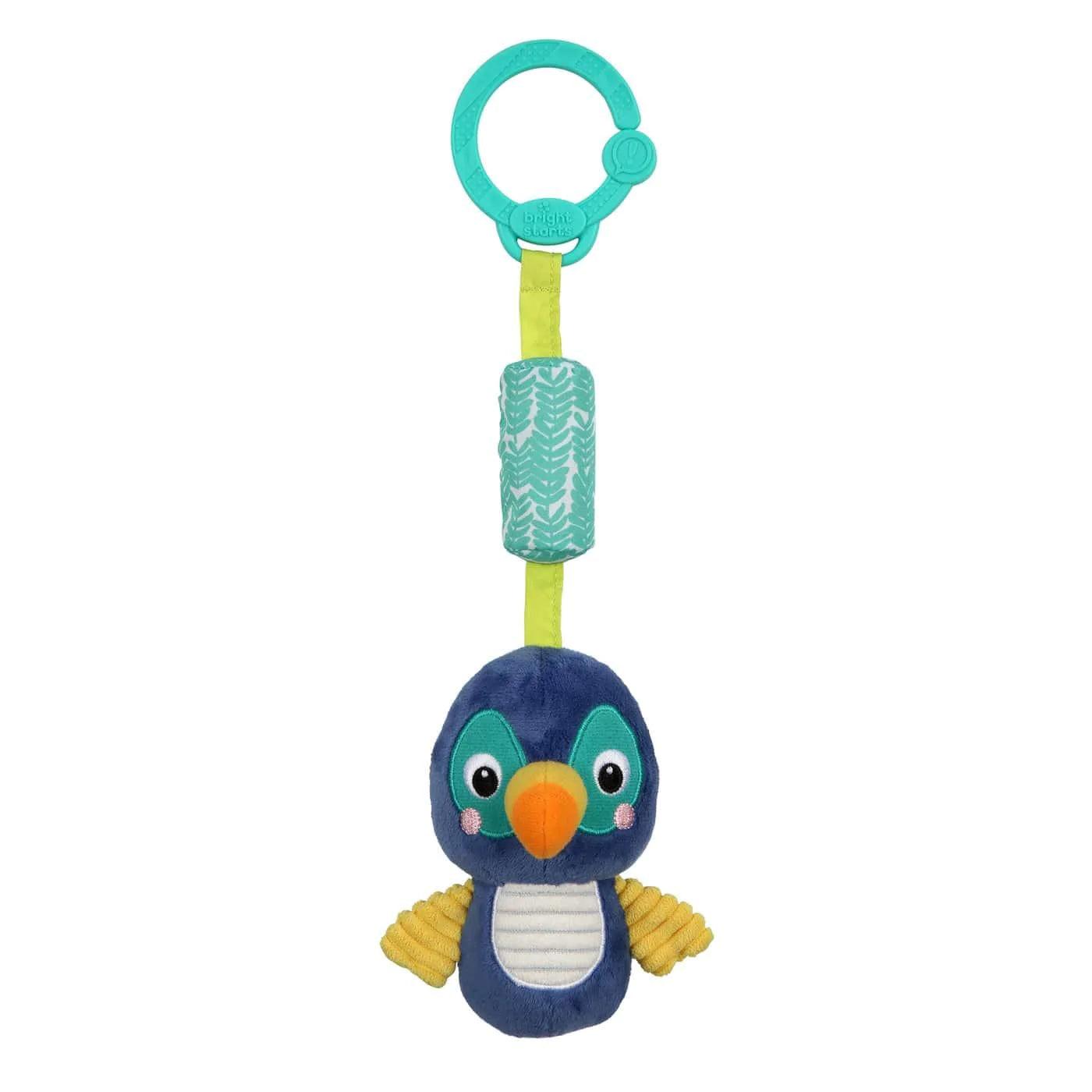 Bright Starts Chime Along Friends On the Go Toucan - Musical Baby Toy for Strollers & Car Seats, Fun Developmental Toy for Infants & Toddlers