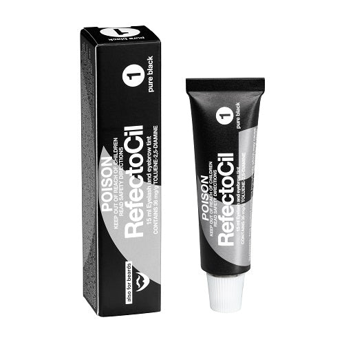 RefectoCil No.1 Pure Black Eyelash and Brow Tint - 15ml Professional Semi-Permanent Dye for Natural Looking Results | Perfect for Salon Use & Home Beauty Care