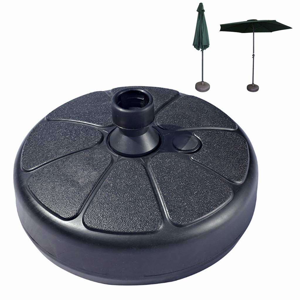 Heavy Duty Fillable Umbrella Base Stand for Outdoor Market, Beach, Patio & Garden - Black Plastic Pole Holder for Camping, Table & Parasol - Perfect for Picnics, Backyard Parties & Poolside Relaxation
