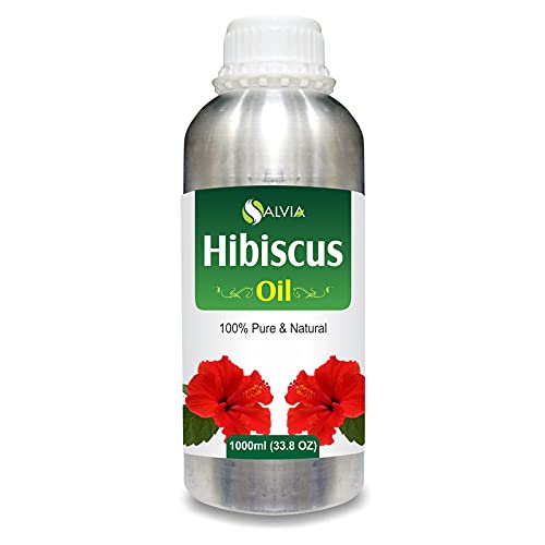 100% Pure Organic Hibiscus Essential Oil (Hibiscus sabdariffa L) - 1000ml/33.8fl oz Undiluted, Unrefined, Therapeutic Grade for Aromatherapy, Skincare & Hair Care | Bulk Wholesale for DIY Beauty Products & Spa Treatments