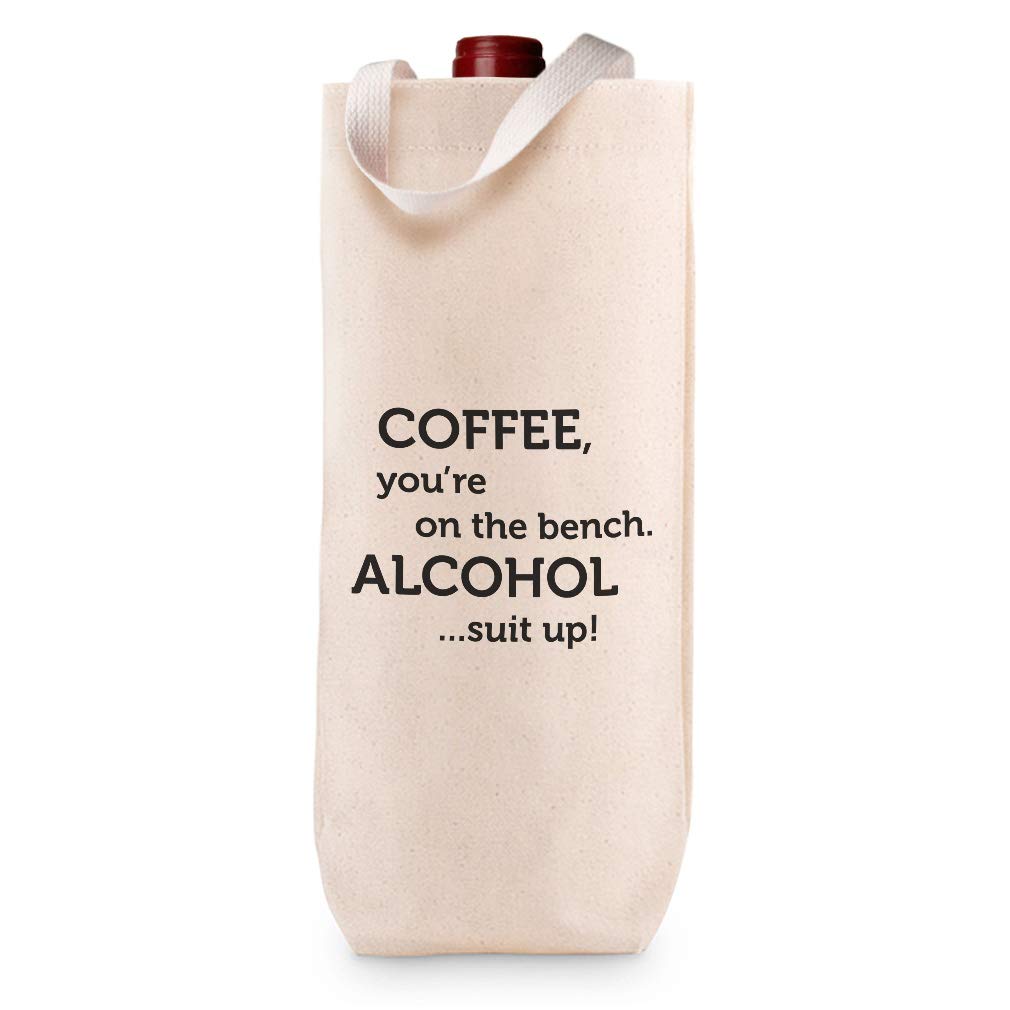 Custom Cotton Wine Gift Bag - Personalized Alcohol Tote for Coffee, Housewarming & Parties - Natural Canvas Design for Gifting & Celebrations | Perfect for Wine Lovers, Hostess Gifts & Special Occasions