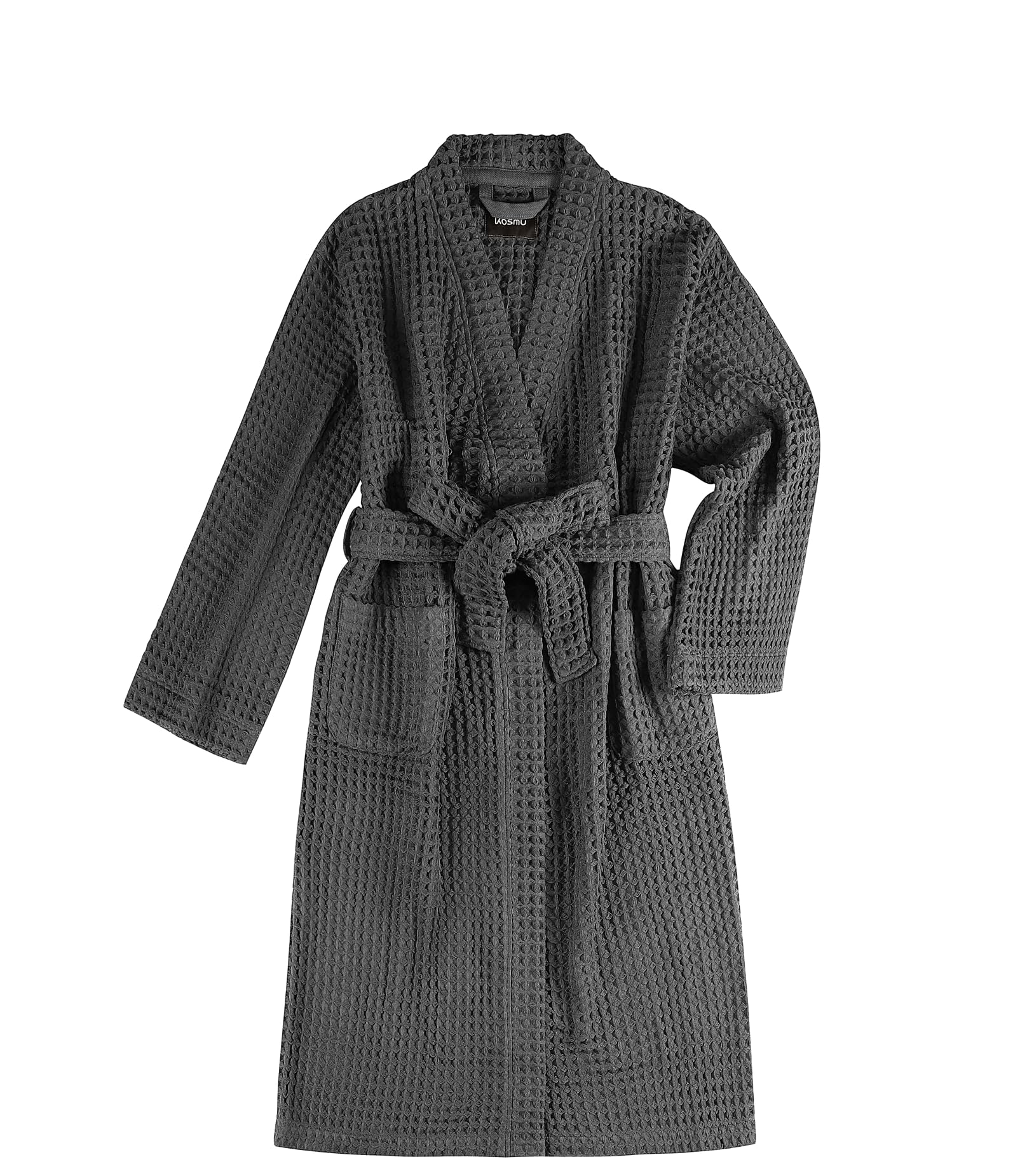 Premium Japanese Cotton Waffle Bathrobe with Silk Infusion - Unisex Luxury Spa & Hotel Style Hooded Robe for Relaxation, Gifting & Home Comfort