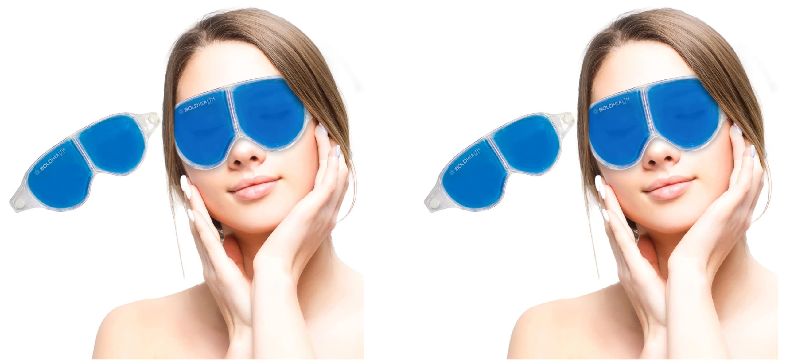 **BoldHealth Cooling Gel Eye Mask for Dark Circles & Dry Eyes Relief - Reusable Stretchable Eye Patches for Pain, Redness & Relaxation - Perfect for Men & Women (Blue) - Ideal for Travel, Work & Sleep**