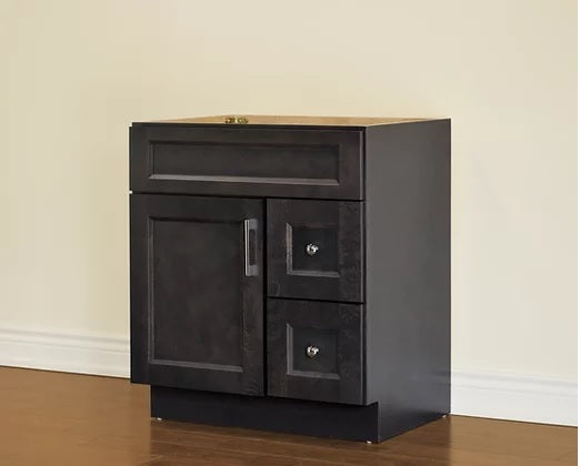 Modern 30-Inch Bathroom Vanity with Quartz Countertop - 3 Color Options & Right Side Drawers - Perfect for Small Bathrooms & Powder Rooms
