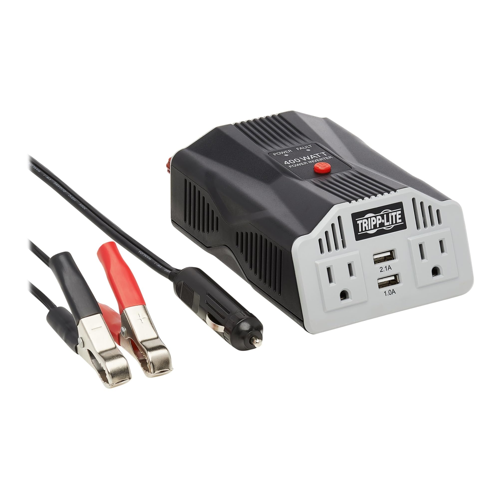 TRIPP LITE TRPPV400USB 400W Power Inverter with 2 AC Outlets & 2 USB Ports - Car, Truck, RV & Emergency Power Supply for Charging Phones, Laptops & Small Appliances