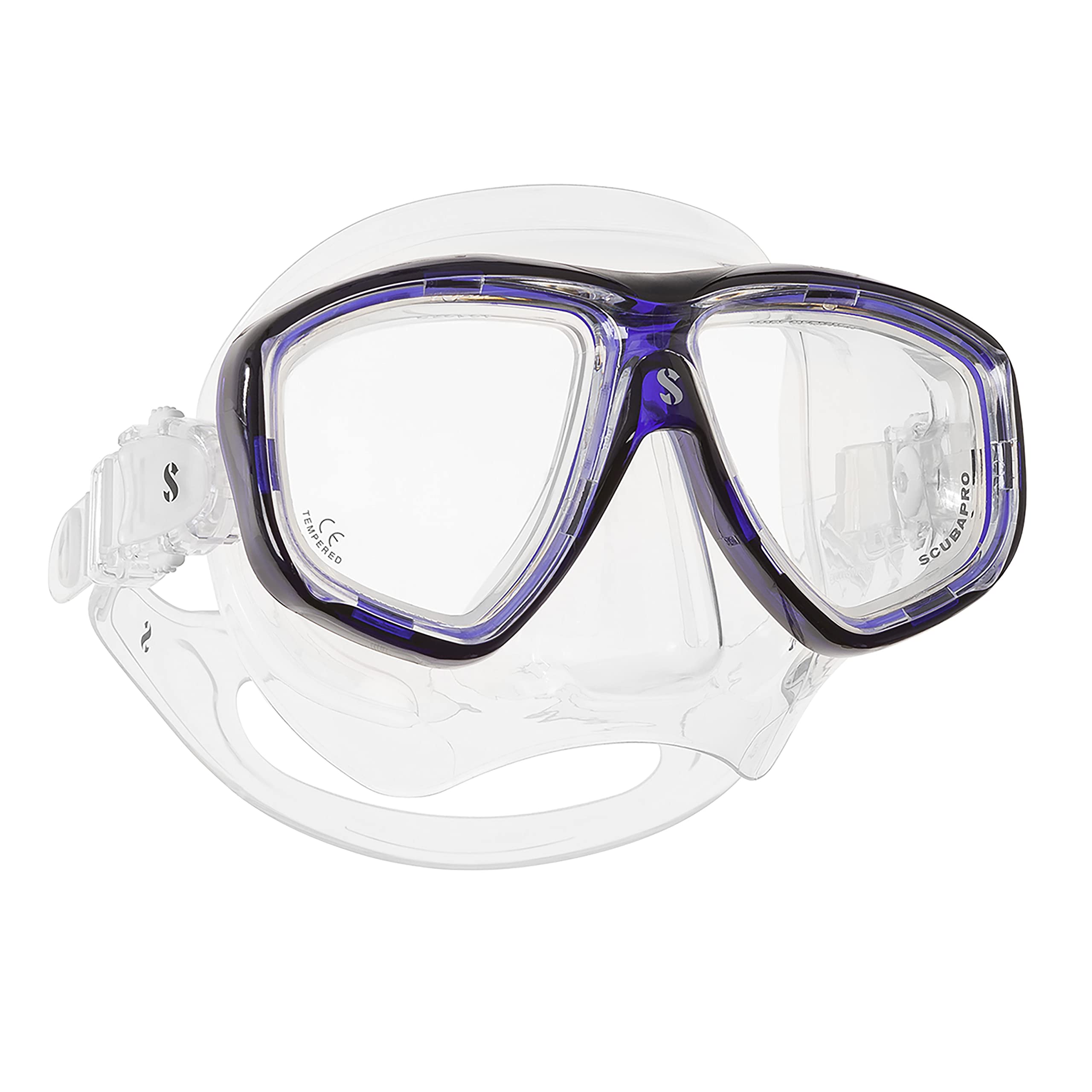 SCUBAPRO Flux Twin Dive Mask for Scuba Diving & Snorkeling - Anti-Fog, Wide View, Comfortable Fit for Men & Women - Perfect for Underwater Exploration & Marine Life Observation